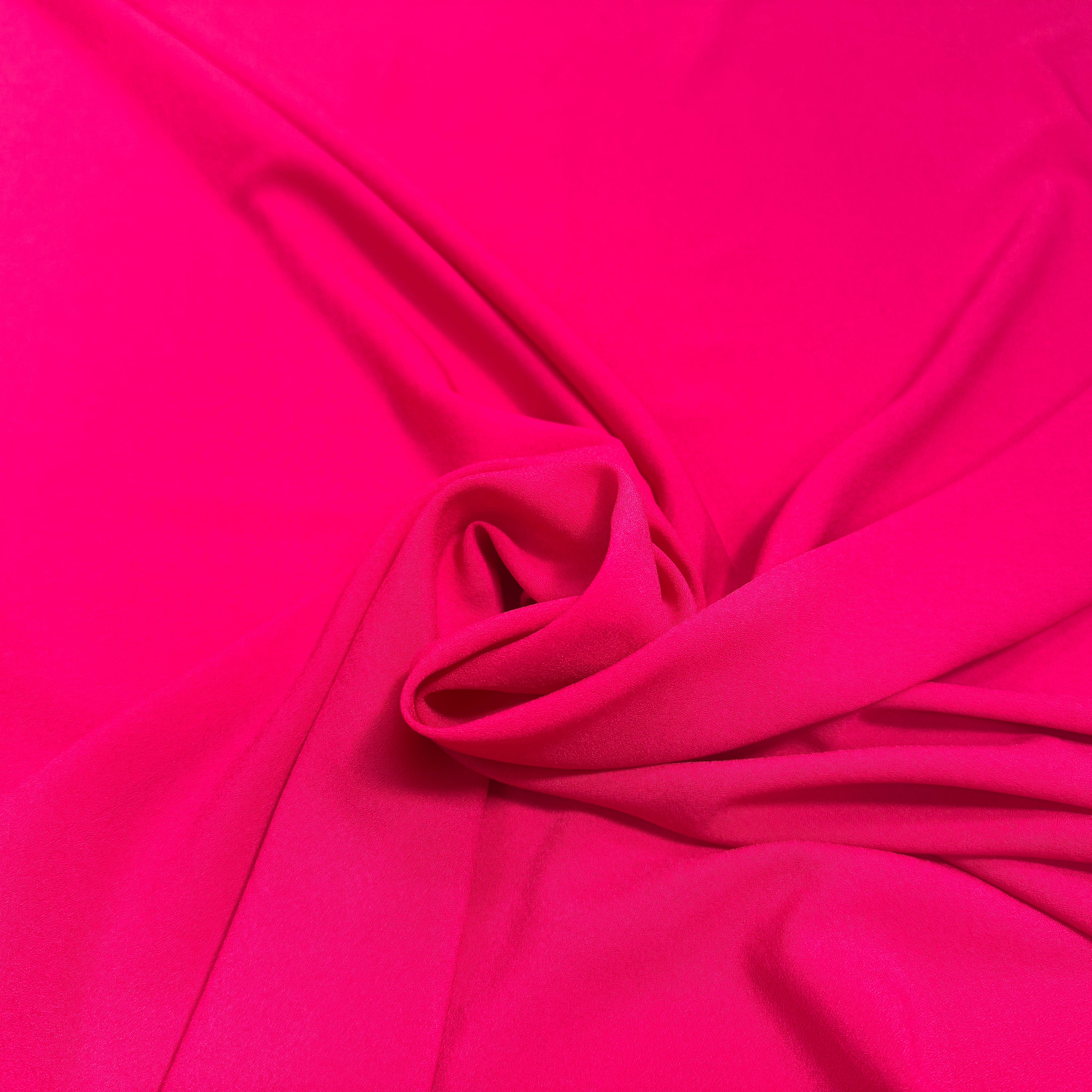 CREPE POLYESTER STRECH JAPAN UNI ROSE FUSHIA - My Little Coupon