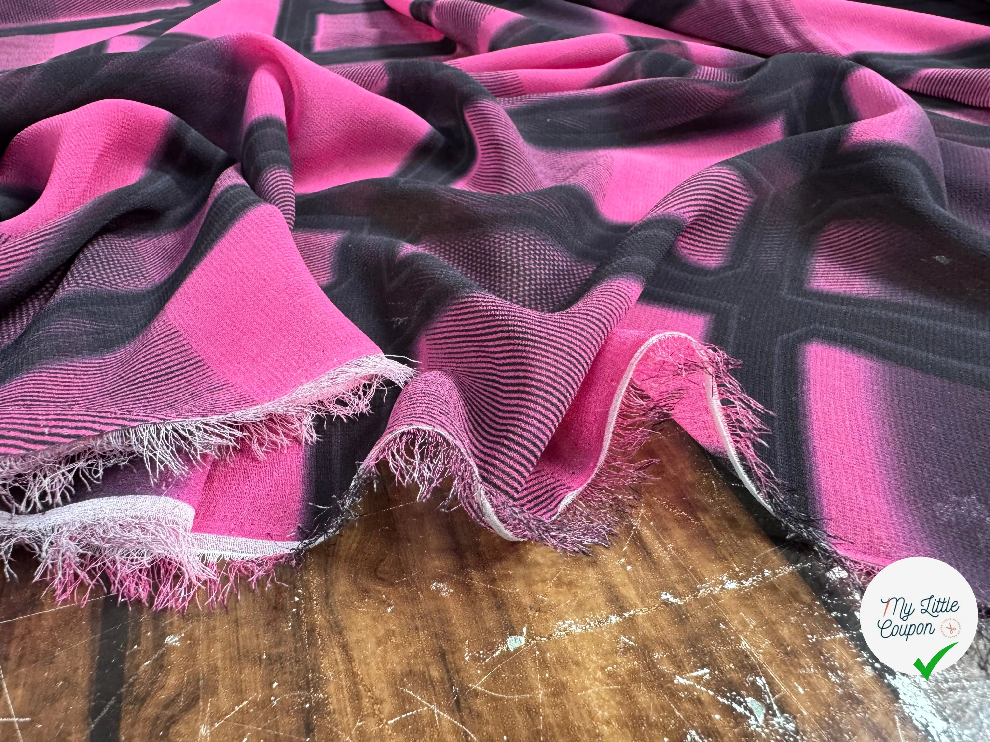 CREPE ROSE CARREAUX IRREGULIERS ROSE - My Little Coupon