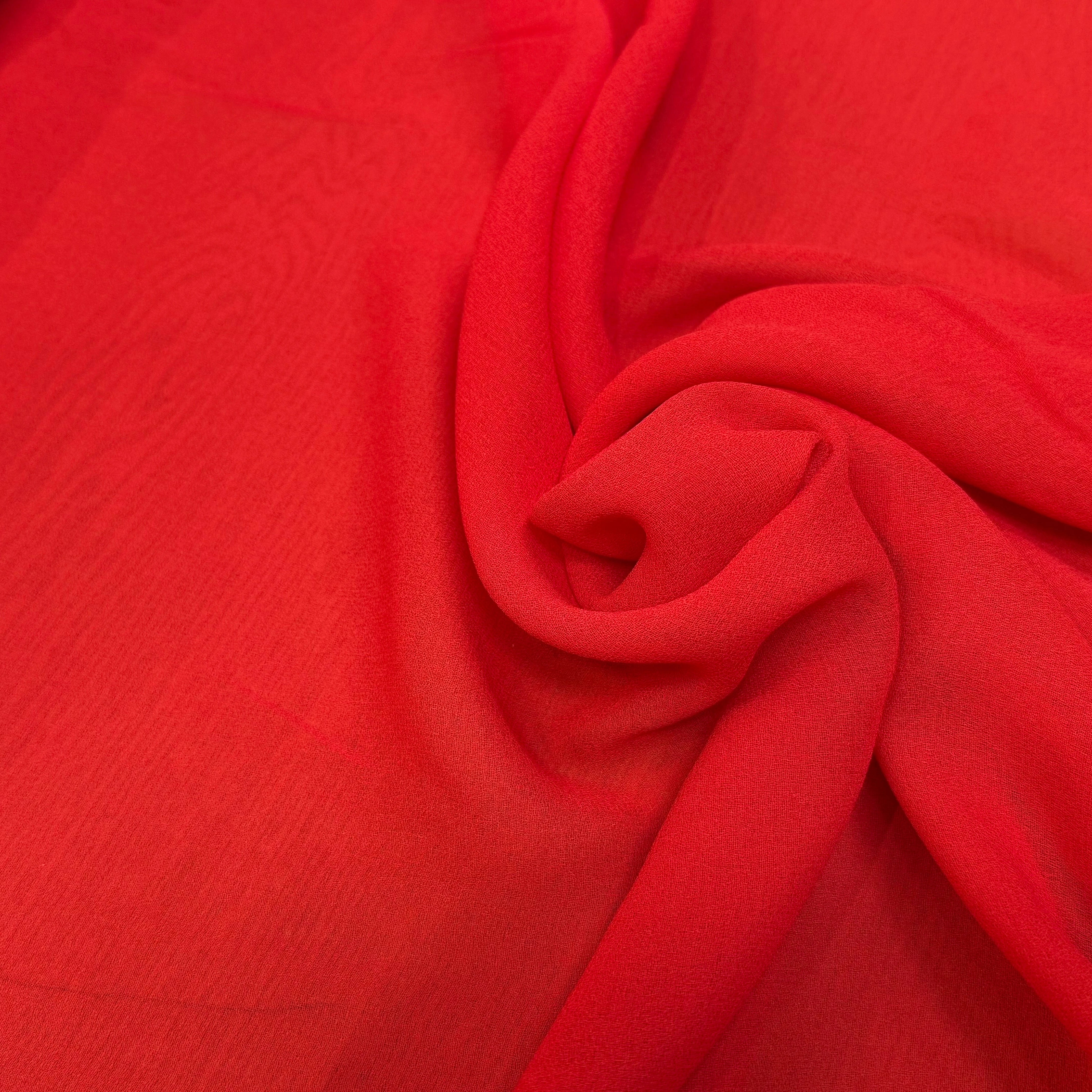 CRÊPE ROUGE VIF ORANGÉ 100% VISCOSE - My Little Coupon