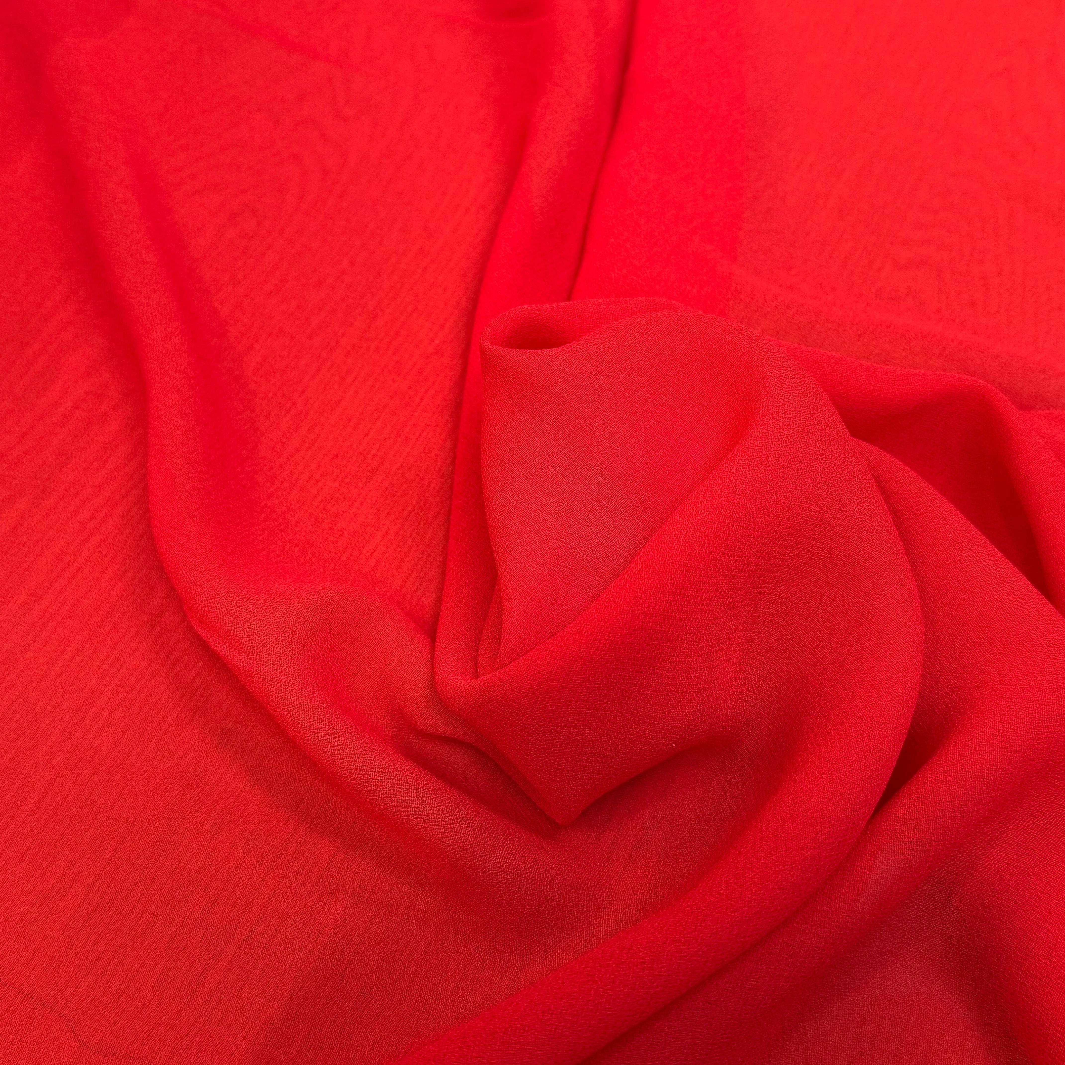 CRÊPE ROUGE VIF ORANGÉ 100% VISCOSE - My Little Coupon
