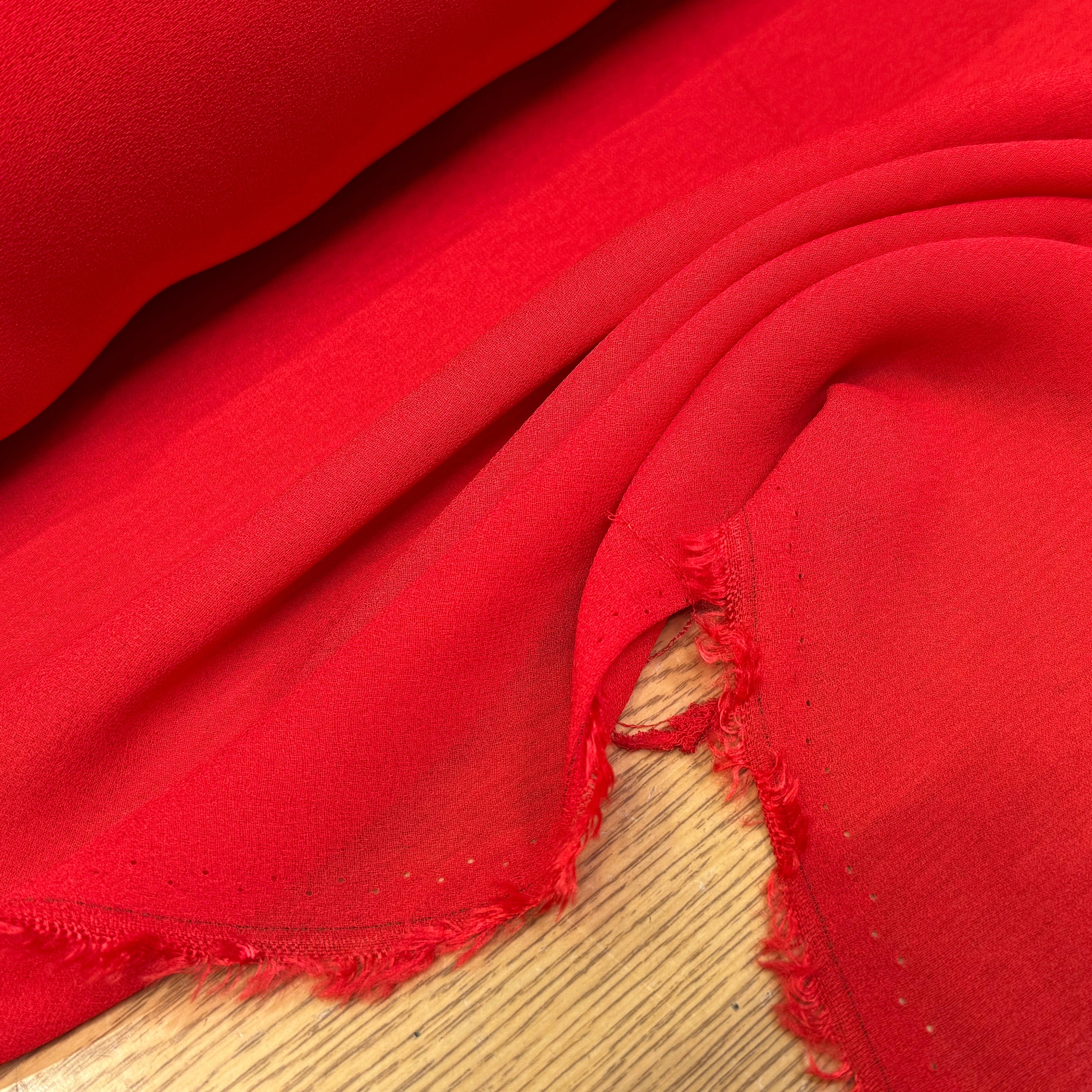 CRÊPE ROUGE VIF ORANGÉ 100% VISCOSE - My Little Coupon