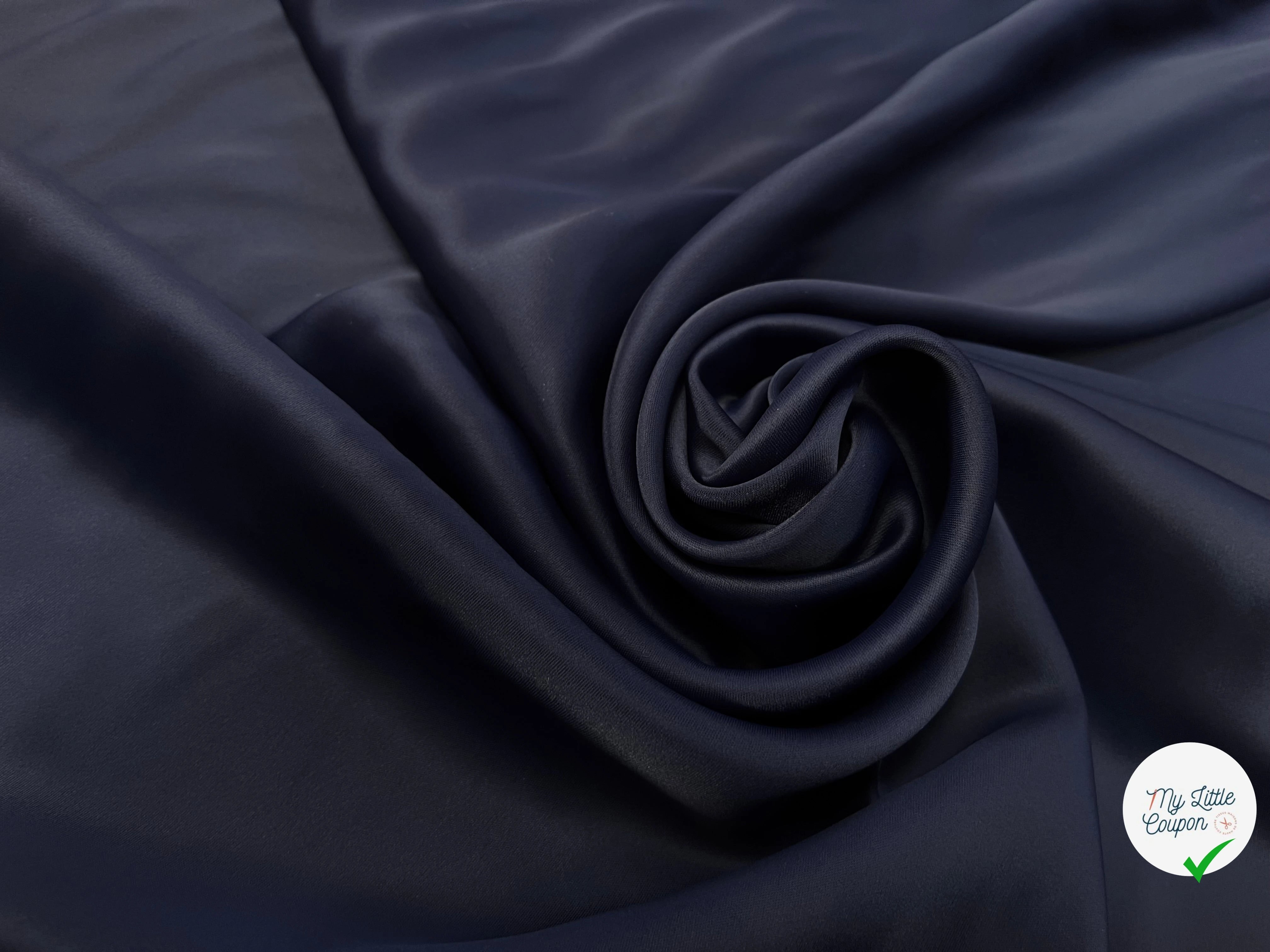 CREPE SATIN BLEU NAVY - My Little Coupon