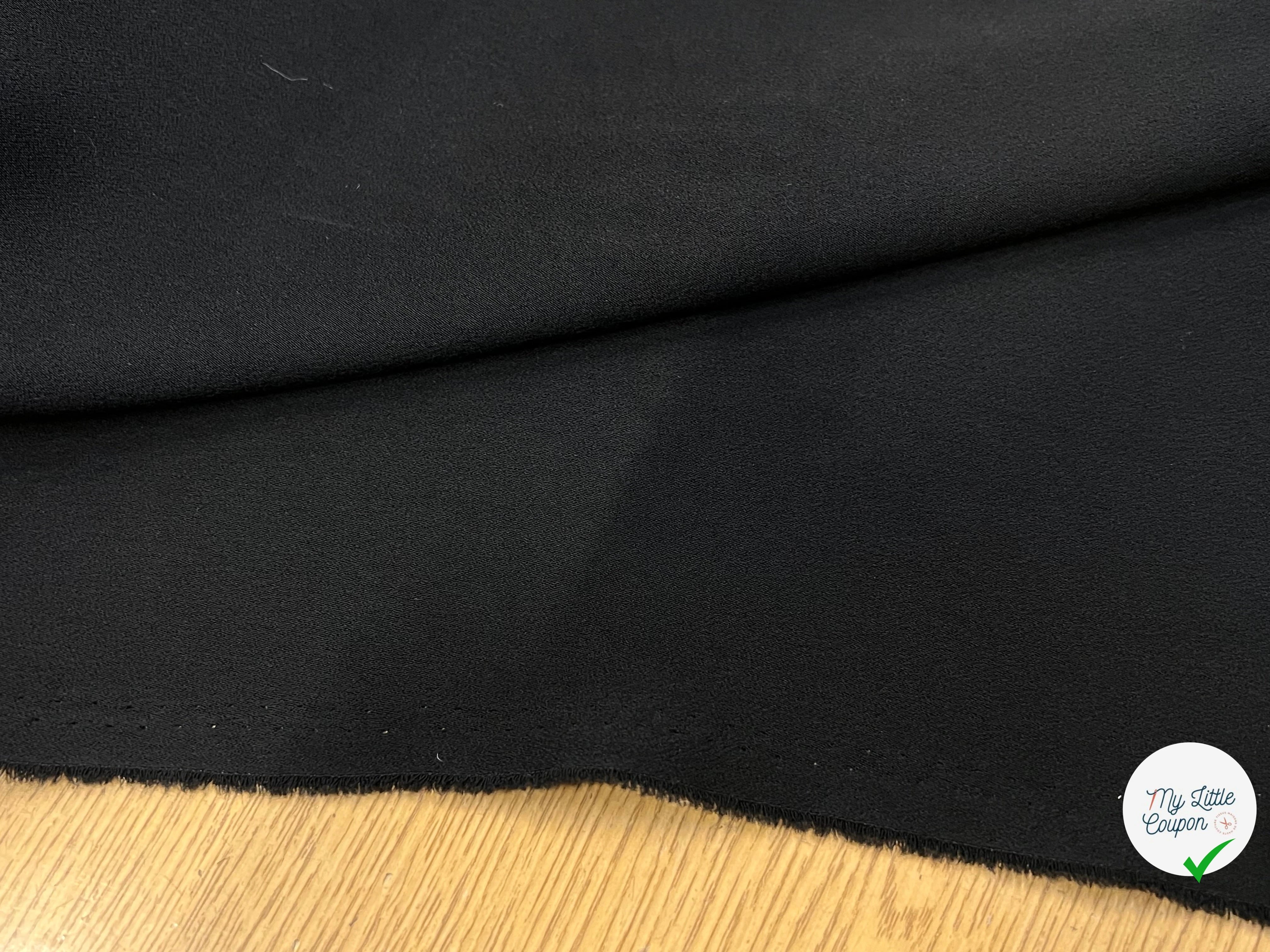 CREPE SATINÉ LOURD FLUIDE NOIR 140CM - My Little Coupon