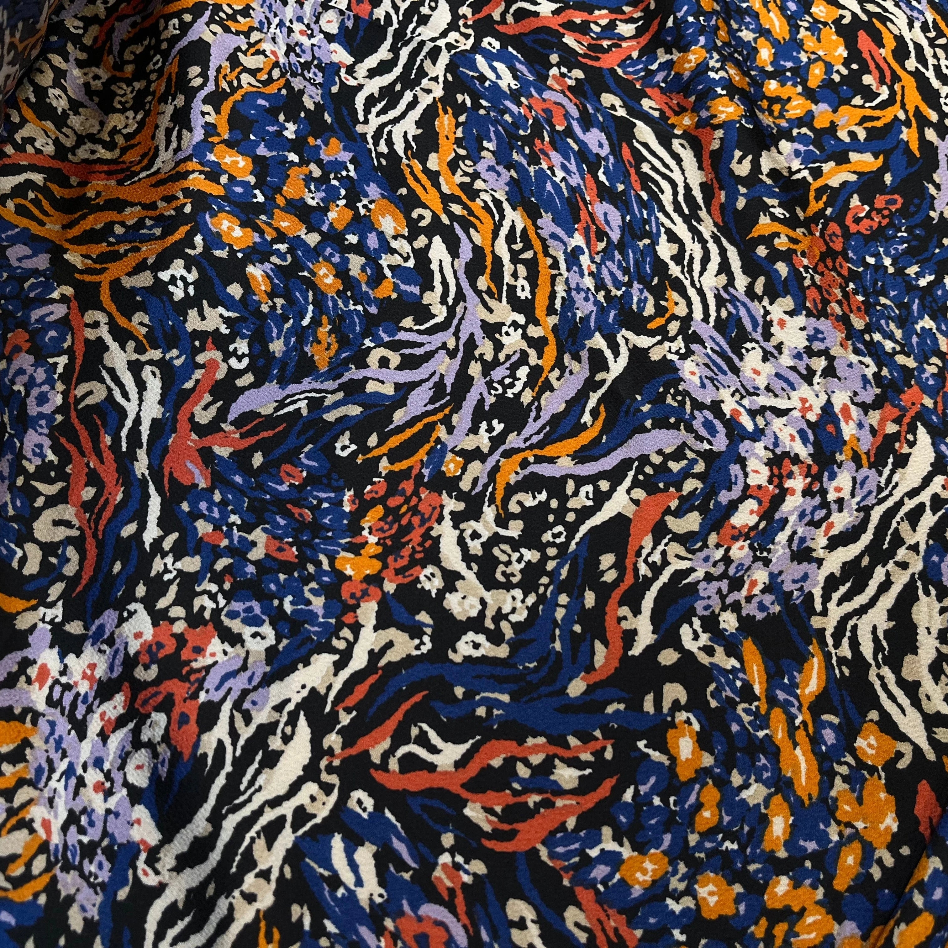 CREPE SATINÉ MOTIF PEINTURE MULTICOLORE TIE&DYE - My Little Coupon