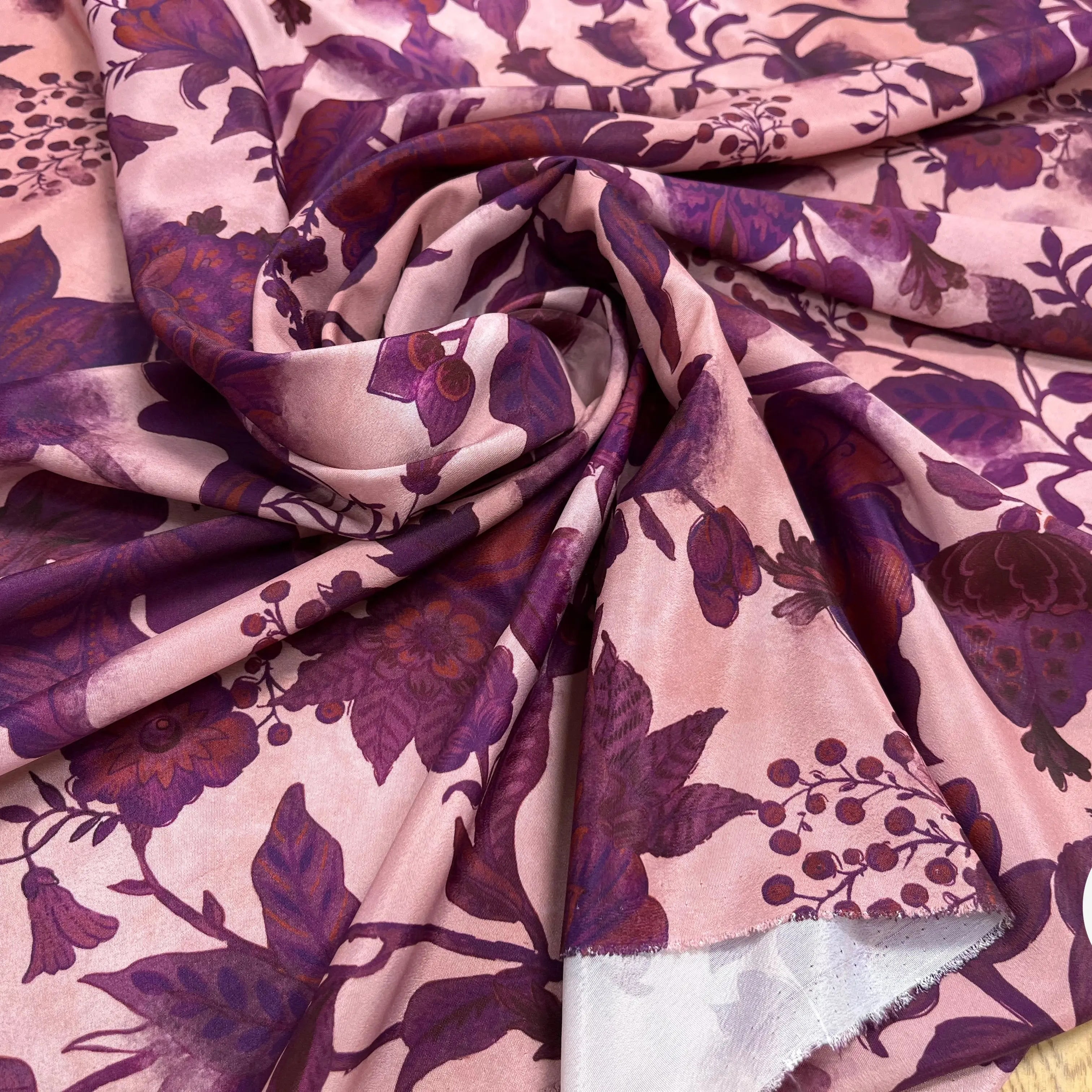 CRÊPE SATINÉ POLYESTER ROSE&VIOLET - My Little Coupon