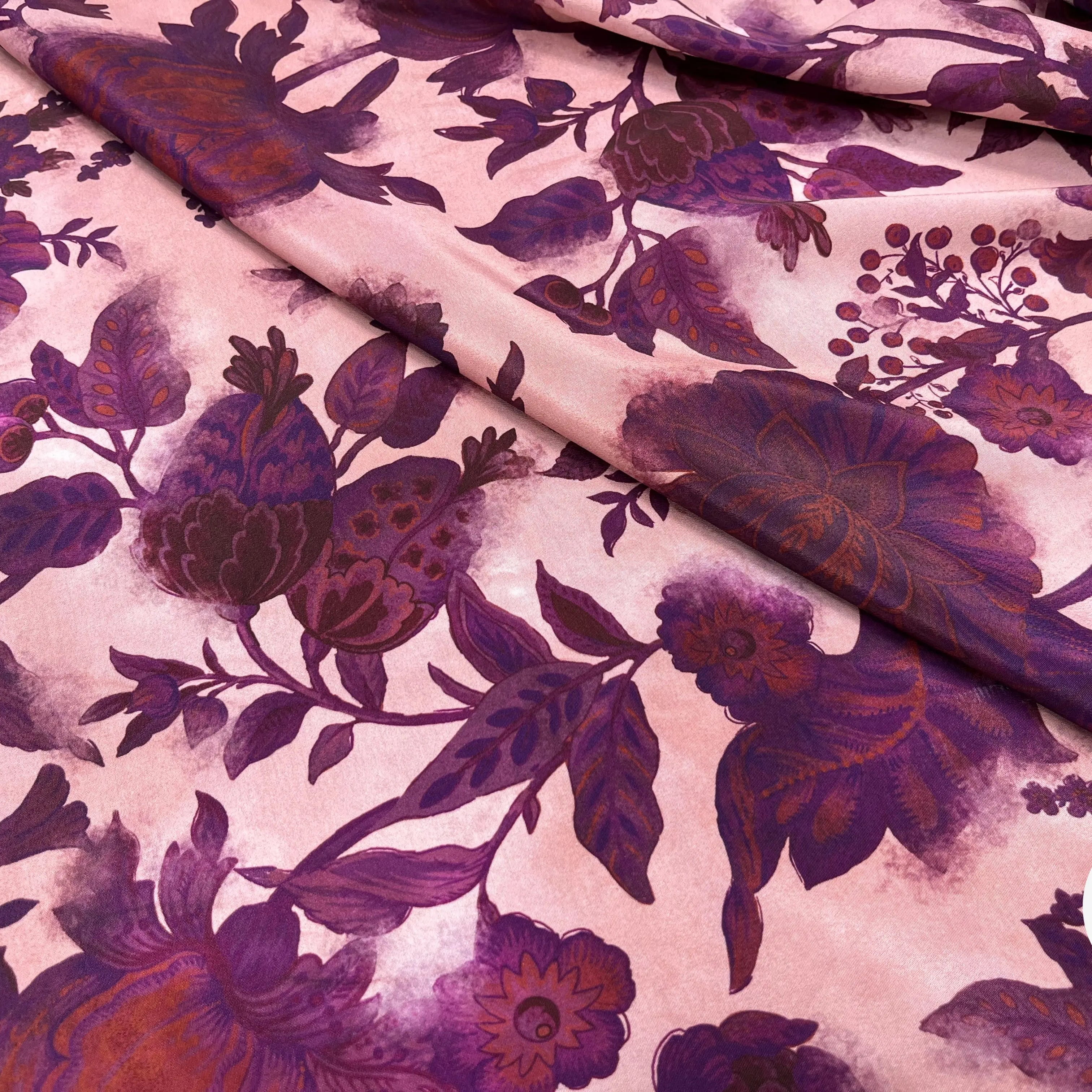 CRÊPE SATINÉ POLYESTER ROSE&VIOLET - My Little Coupon