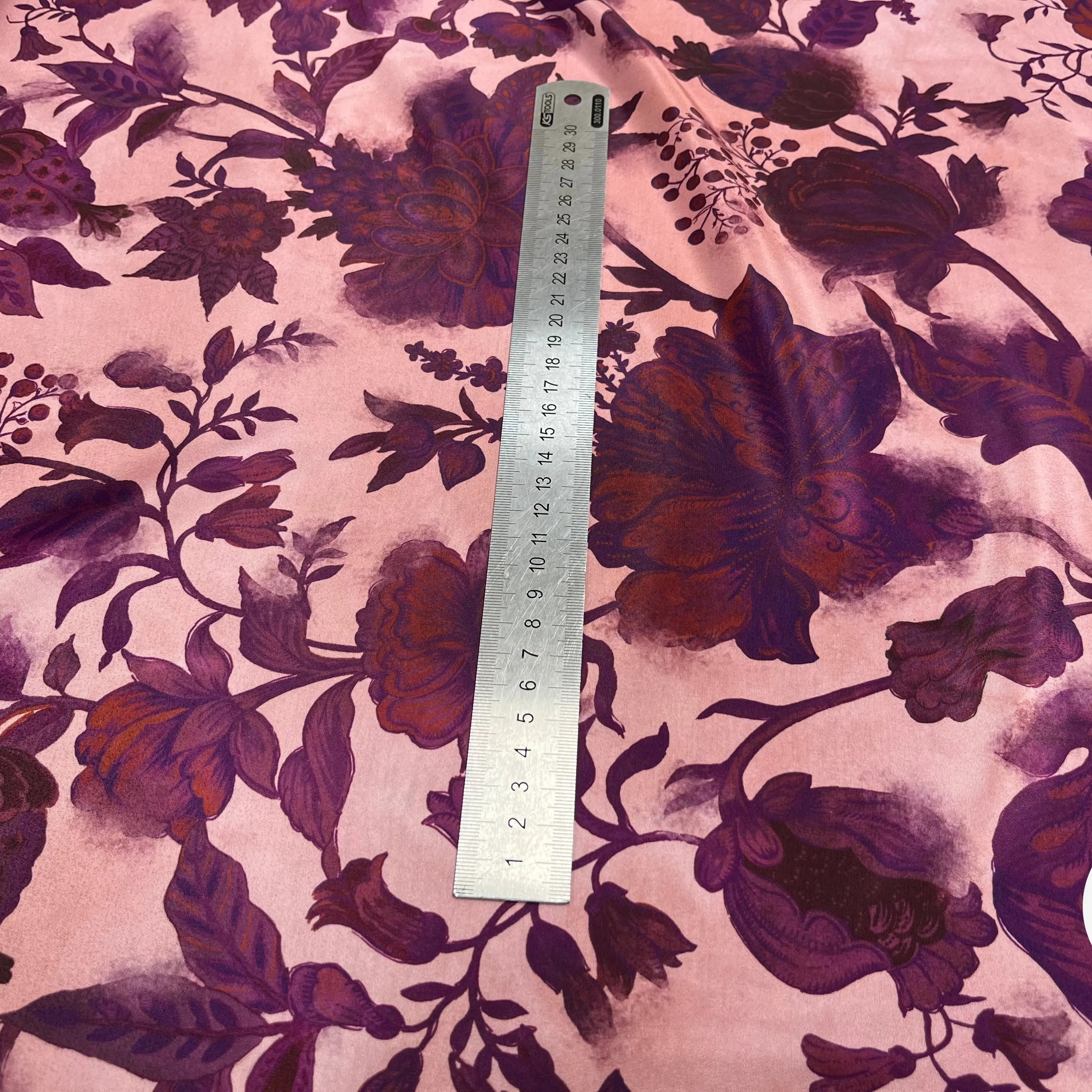 CRÊPE SATINÉ POLYESTER ROSE&VIOLET - My Little Coupon
