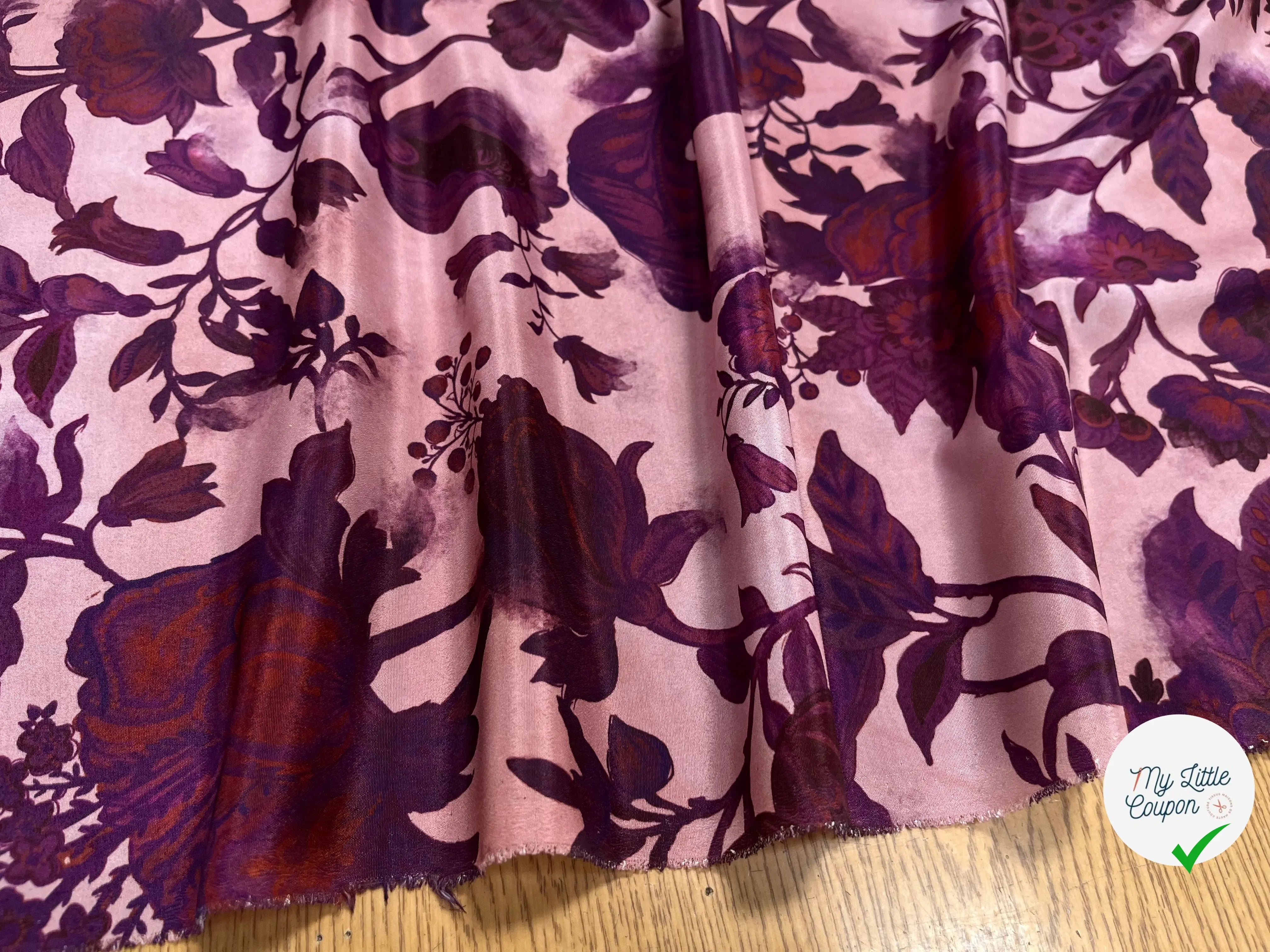 CRÊPE SATINÉ POLYESTER ROSE&VIOLET - My Little Coupon