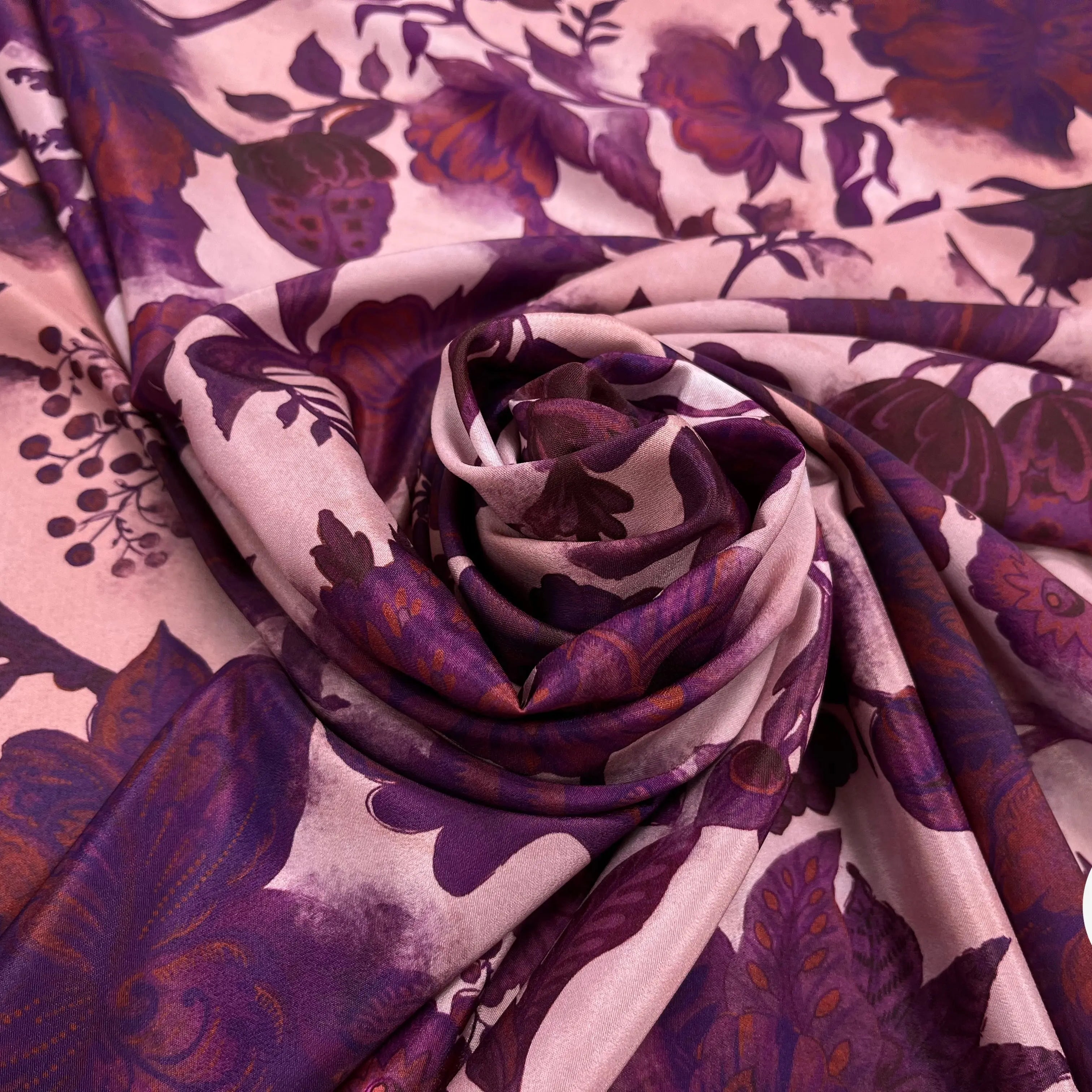 CRÊPE SATINÉ POLYESTER ROSE&VIOLET - My Little Coupon