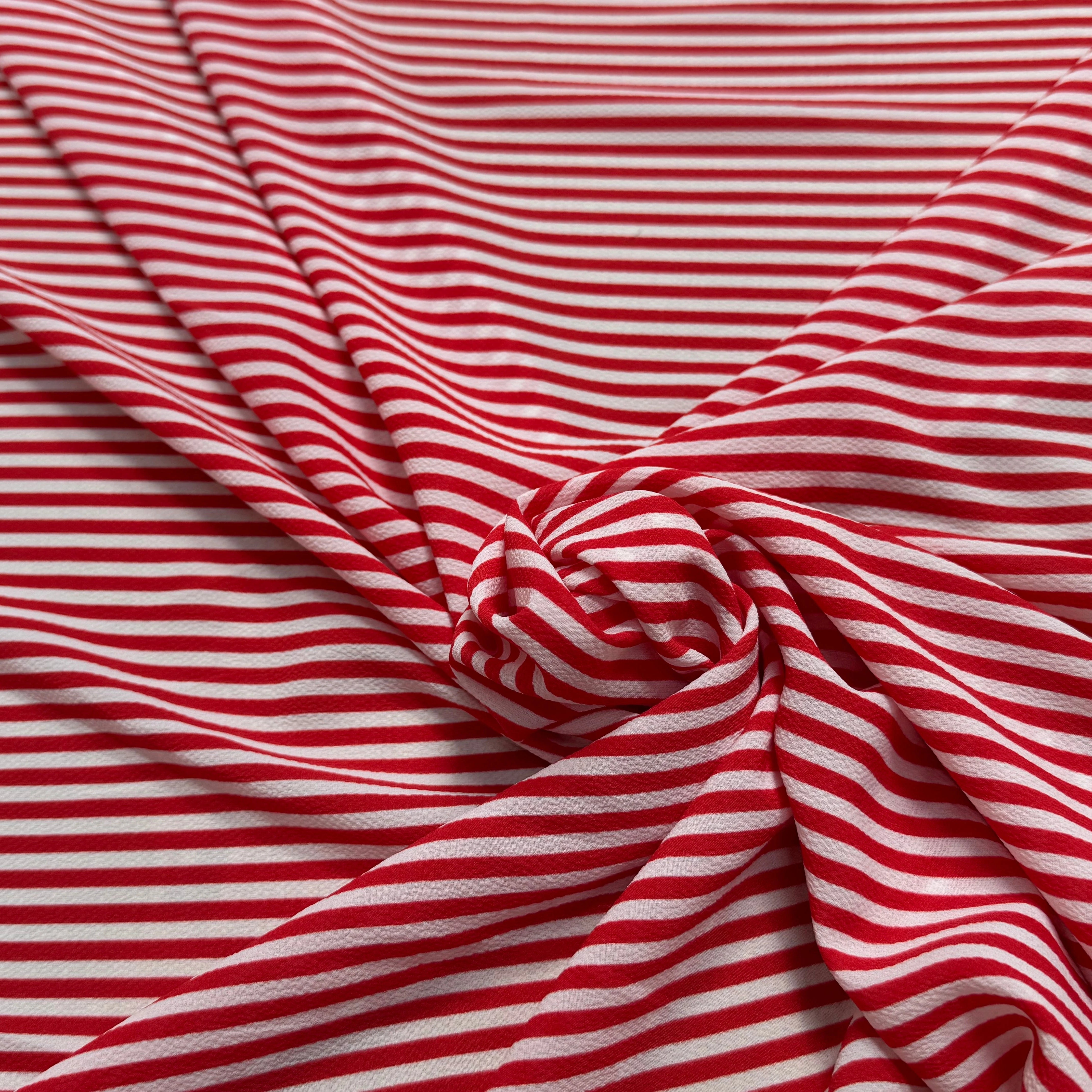 CREPE SEMI-GAUFFRÉ RAYURES ROUGE - My Little Coupon