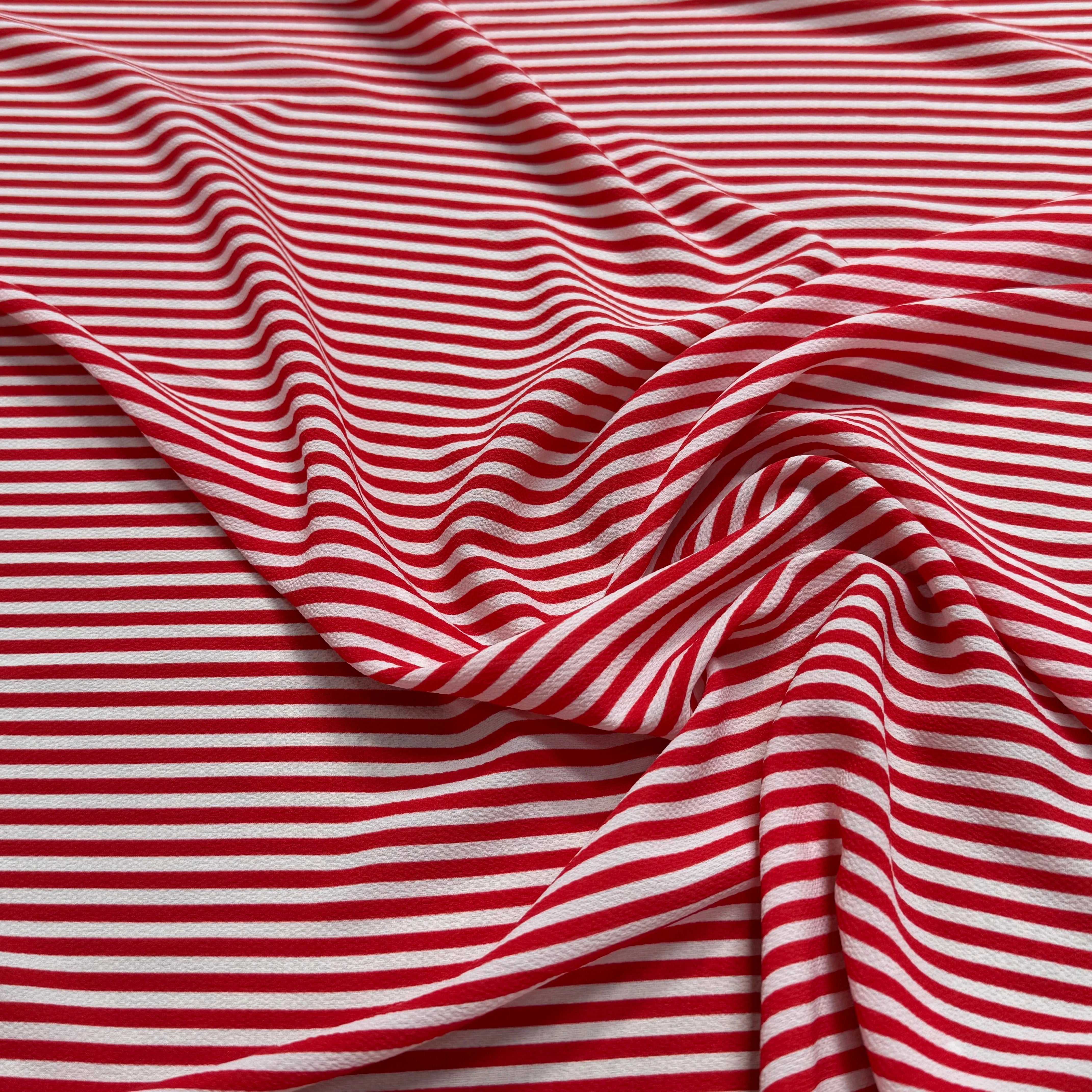 CREPE SEMI-GAUFFRÉ RAYURES ROUGE - My Little Coupon