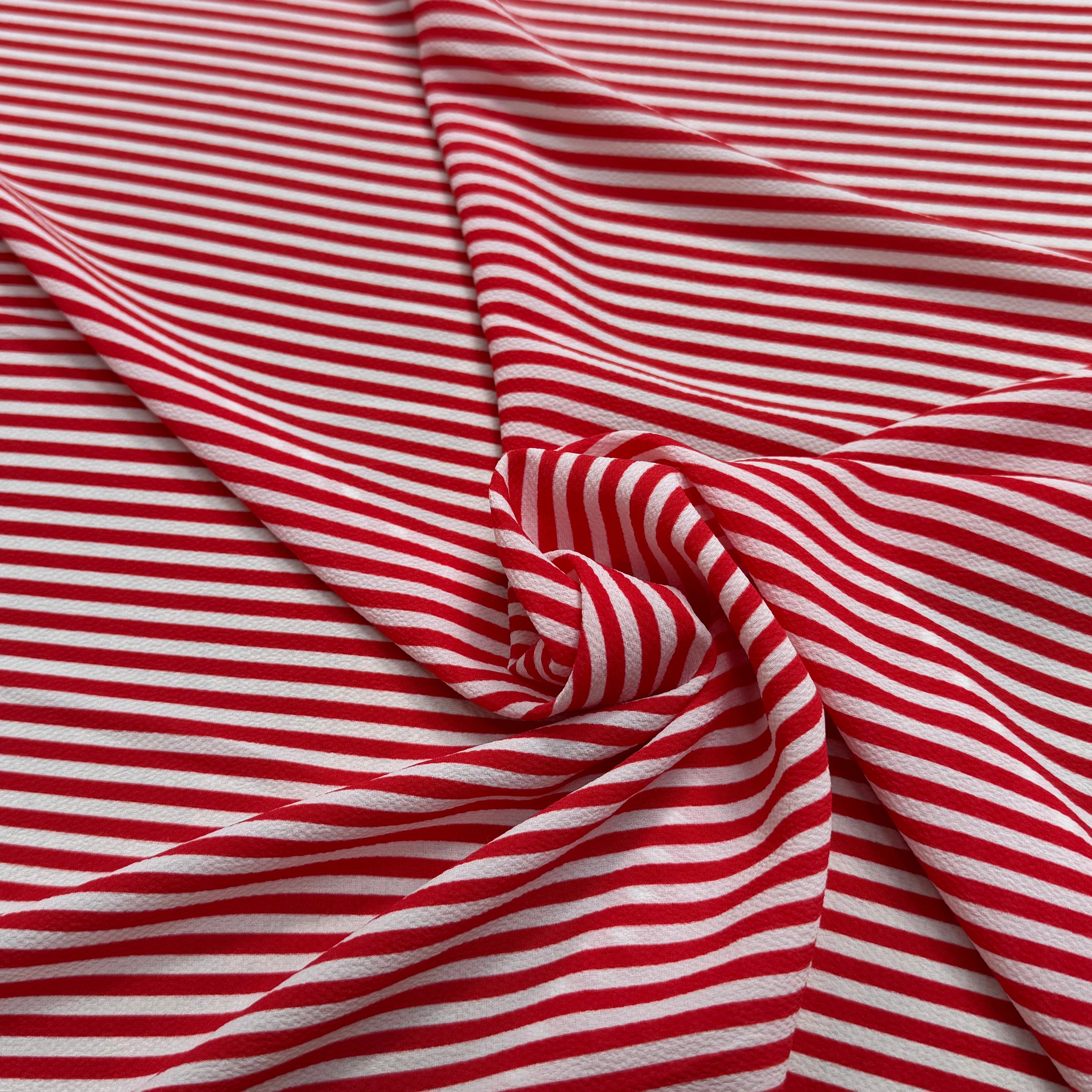 CREPE SEMI-GAUFFRÉ RAYURES ROUGE - My Little Coupon