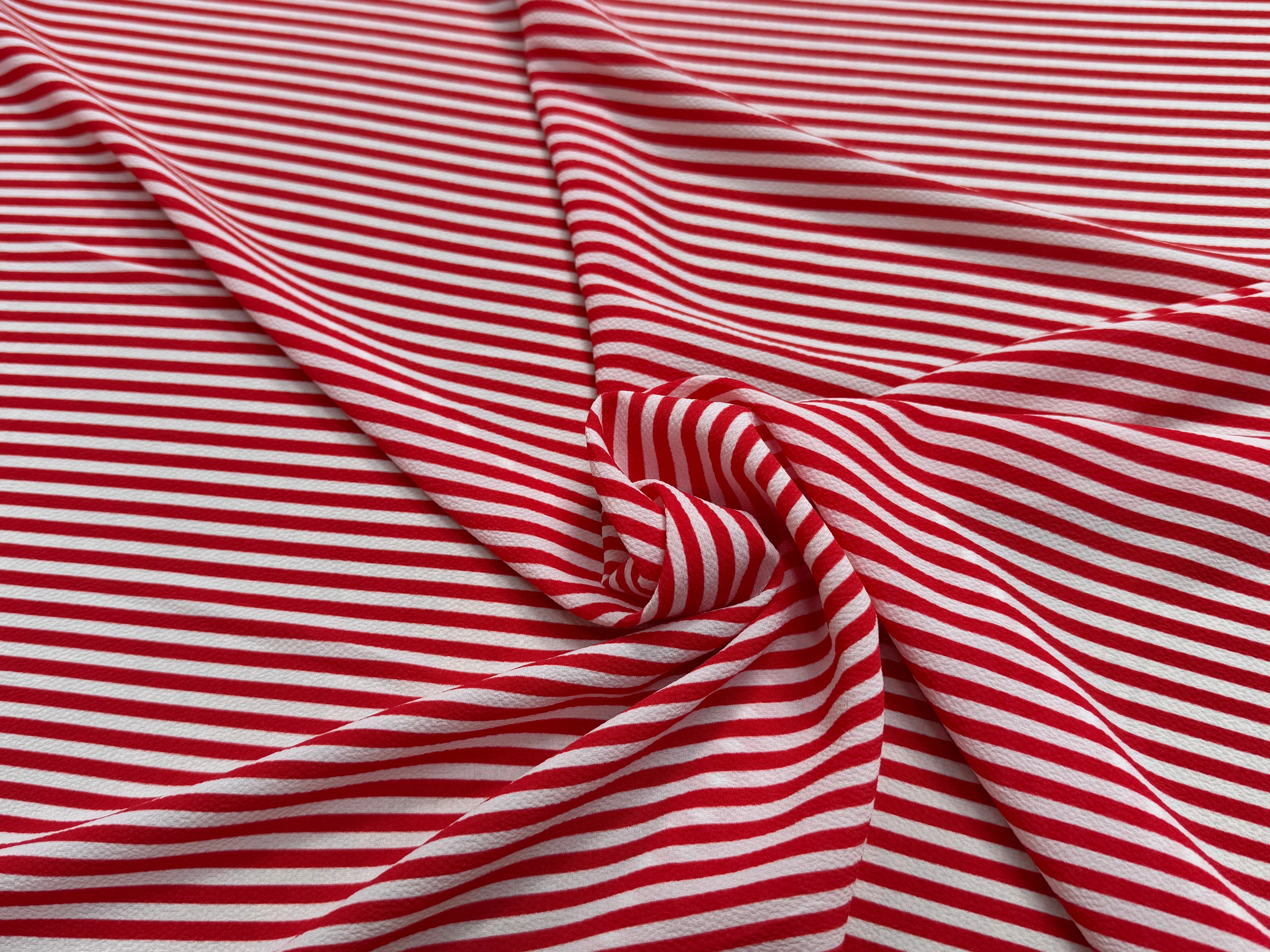 CREPE SEMI-GAUFFRÉ RAYURES ROUGE - My Little Coupon