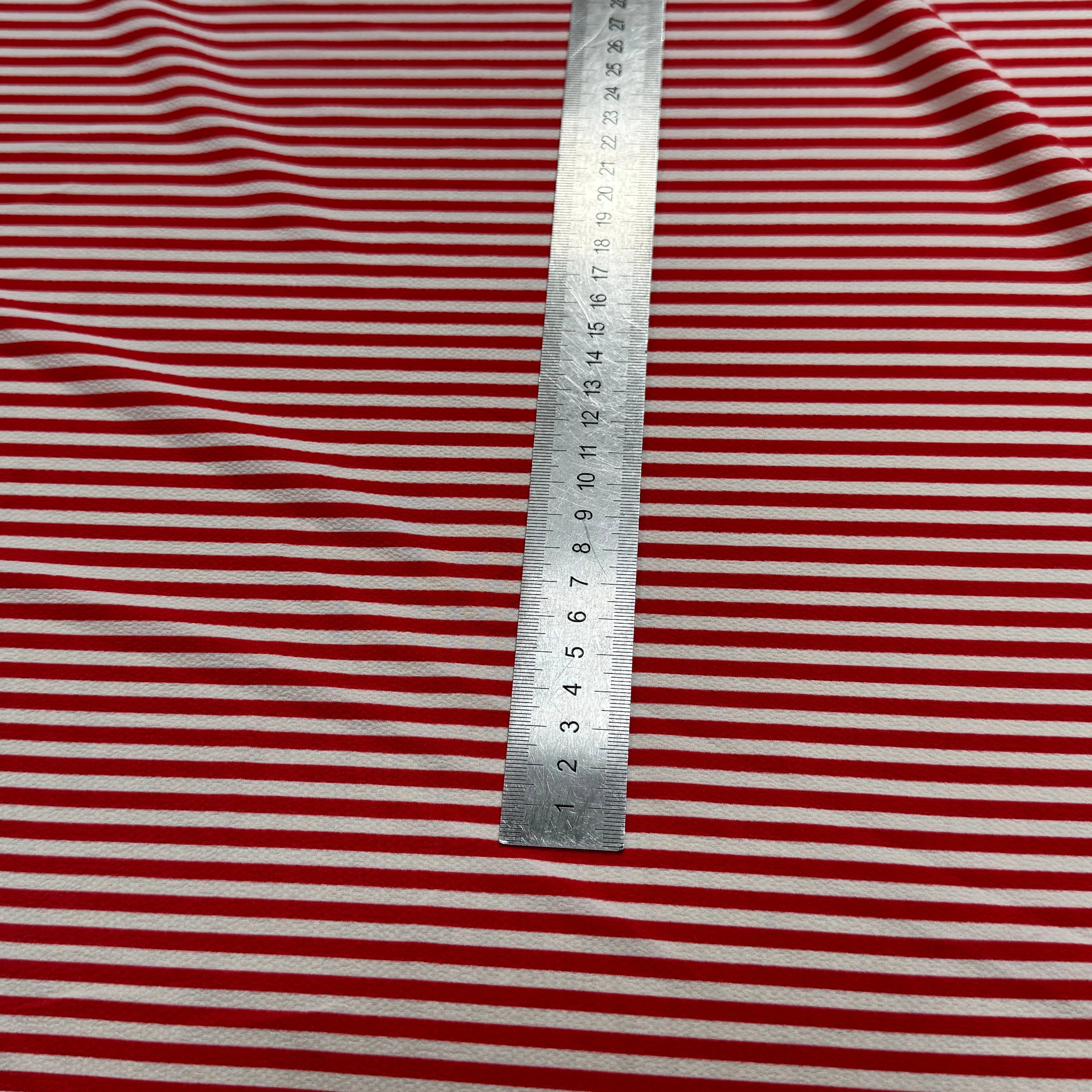 CREPE SEMI-GAUFFRÉ RAYURES ROUGE - My Little Coupon