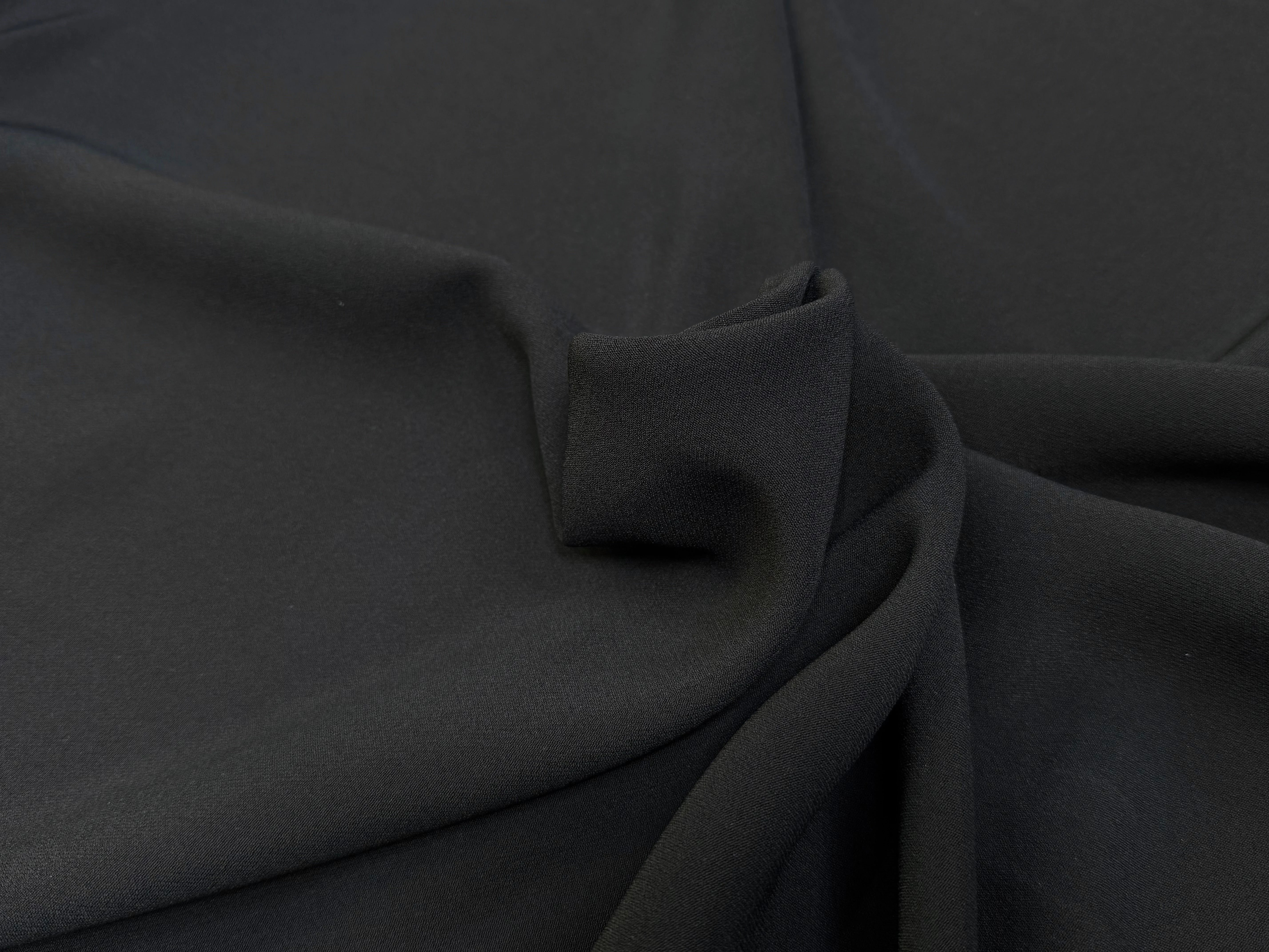 CREPE SEMI-LOURD ACETATE VISCOSE SURTEINTURE NOIR - My Little Coupon
