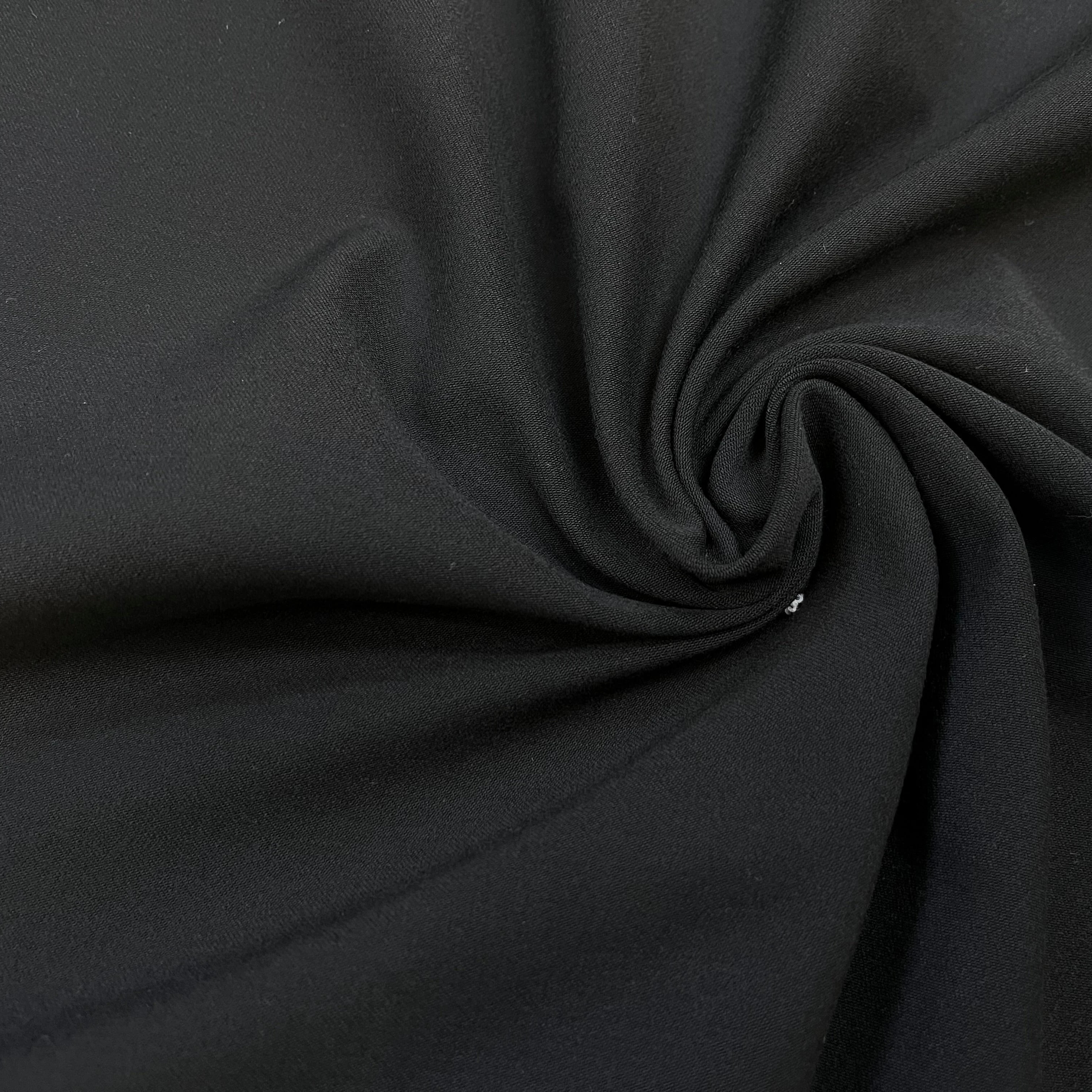 CREPE SEMI LOURD POLYESTER NOIR & STRETCH - My Little Coupon