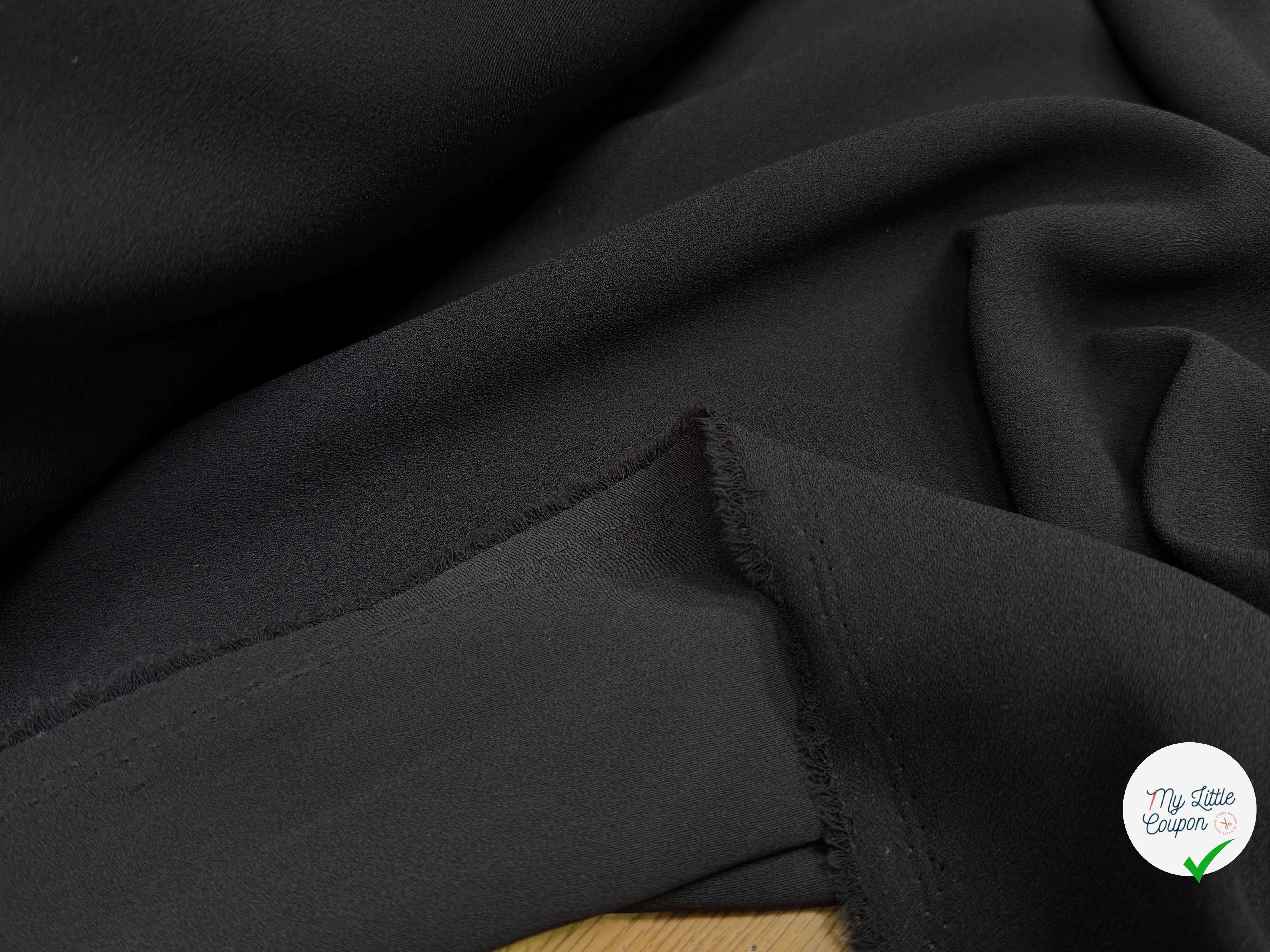 CREPE SEMI-LOURD QUALITÉ COUTURE NOIR - My Little Coupon