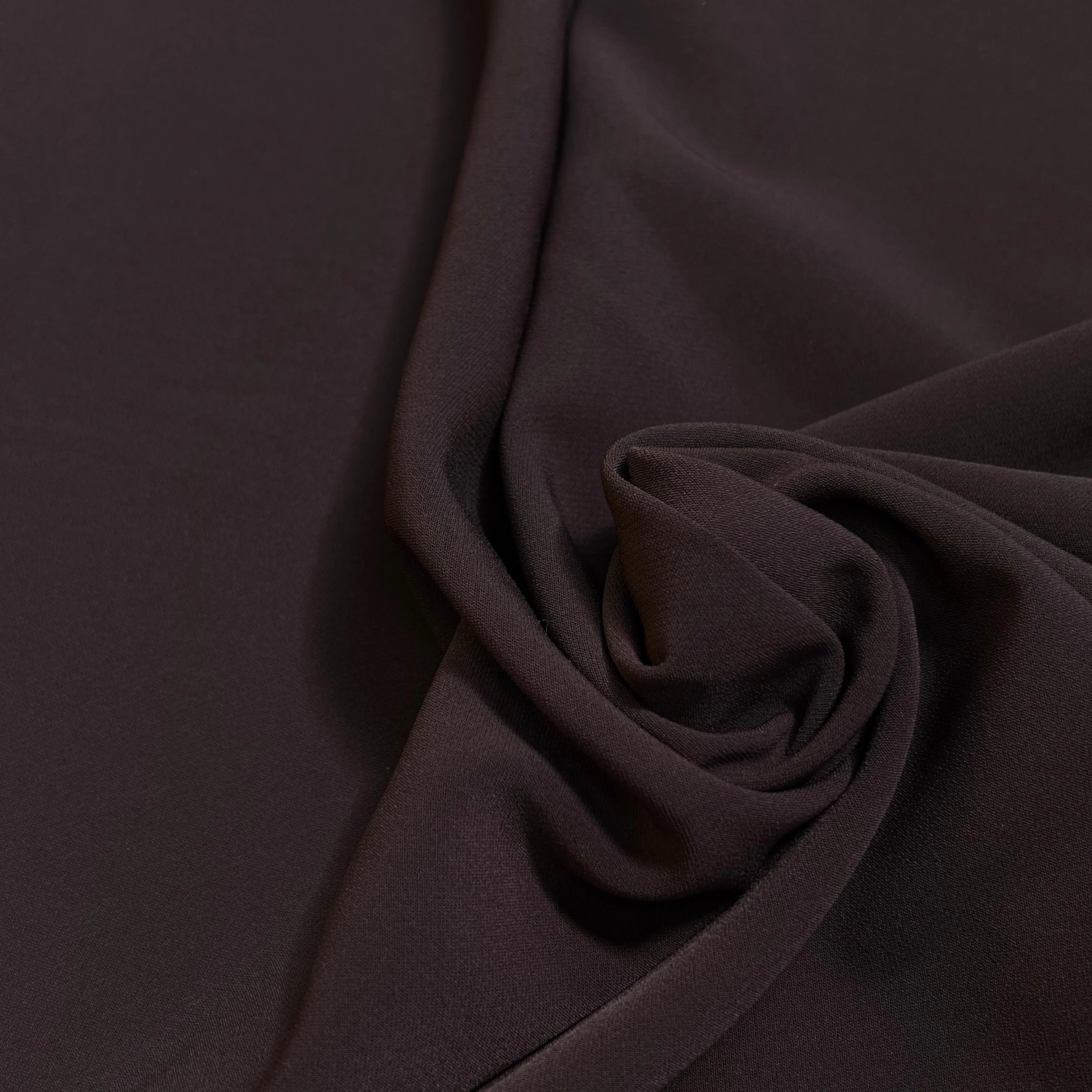 CREPE SEMI-LOURD STRETCH AUBERGINE FONCÉ - My Little Coupon
