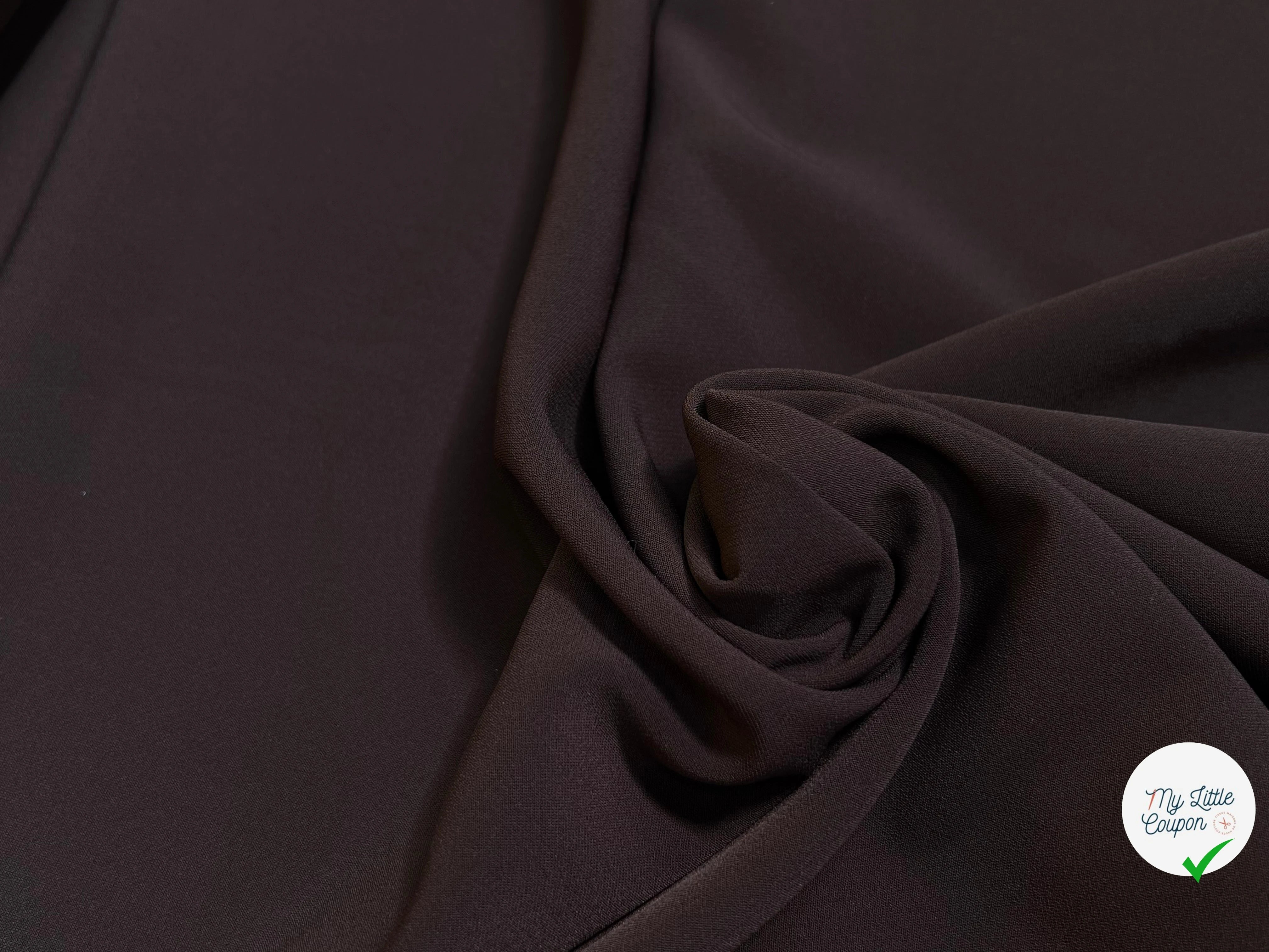 CREPE SEMI-LOURD STRETCH AUBERGINE FONCÉ - My Little Coupon