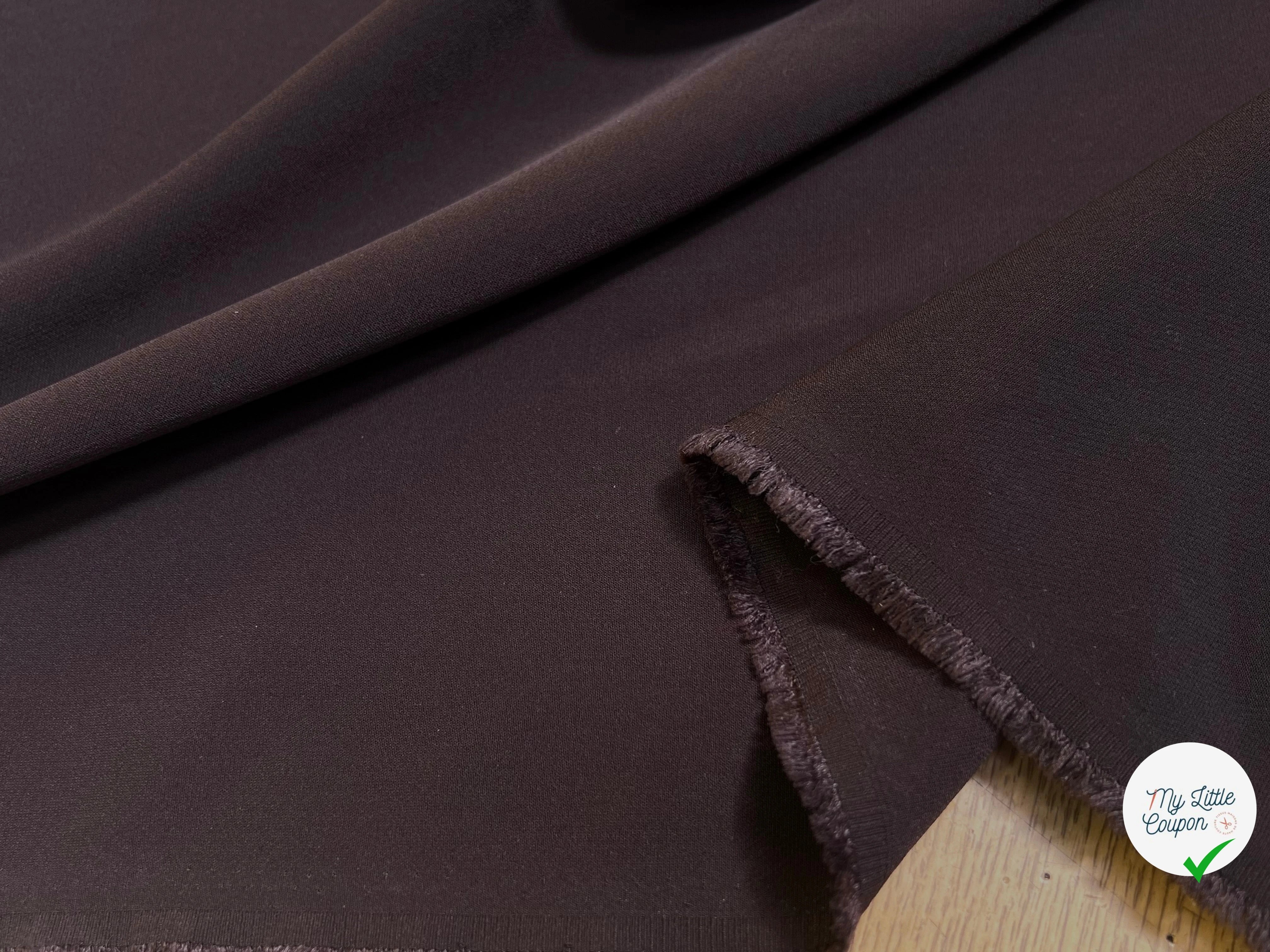CREPE SEMI-LOURD STRETCH AUBERGINE FONCÉ - My Little Coupon