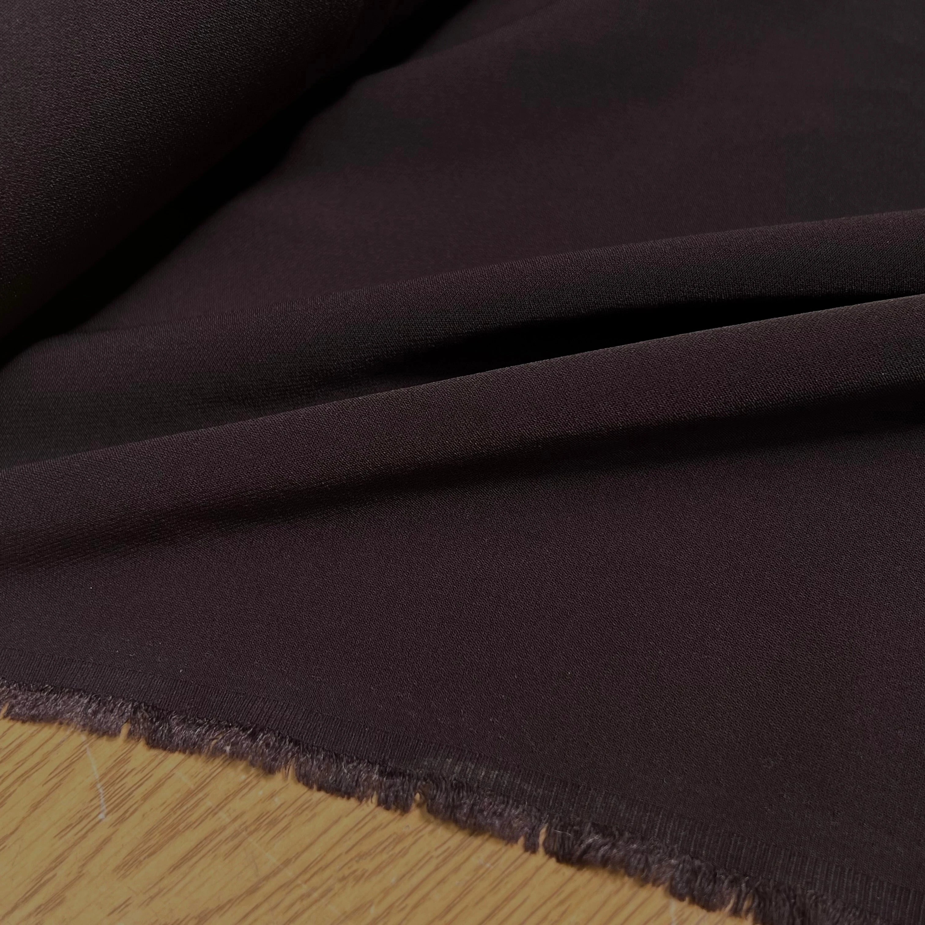 CREPE SEMI-LOURD STRETCH AUBERGINE FONCÉ - My Little Coupon