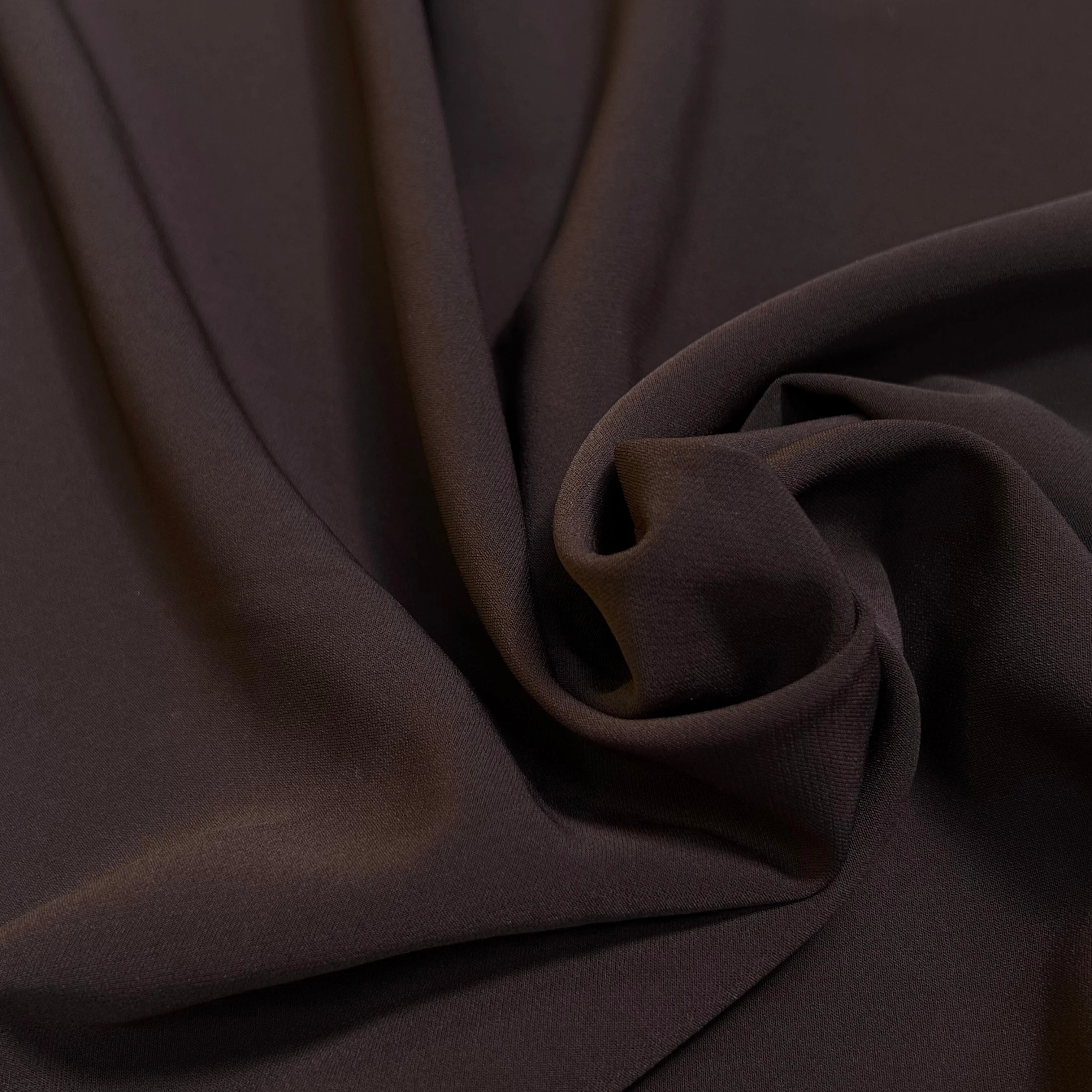 CREPE SEMI-LOURD STRETCH AUBERGINE FONCÉ - My Little Coupon