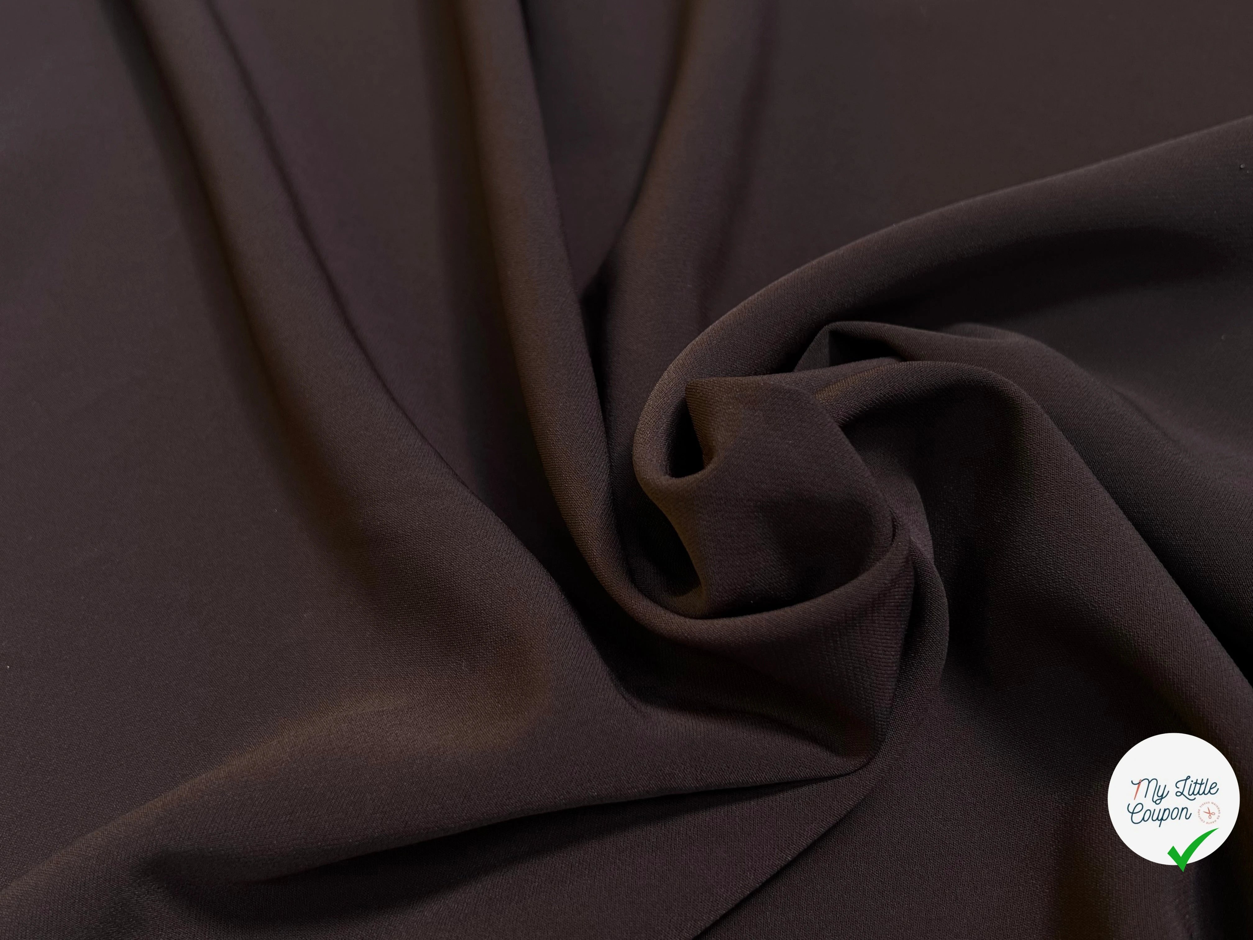 CREPE SEMI-LOURD STRETCH AUBERGINE FONCÉ - My Little Coupon