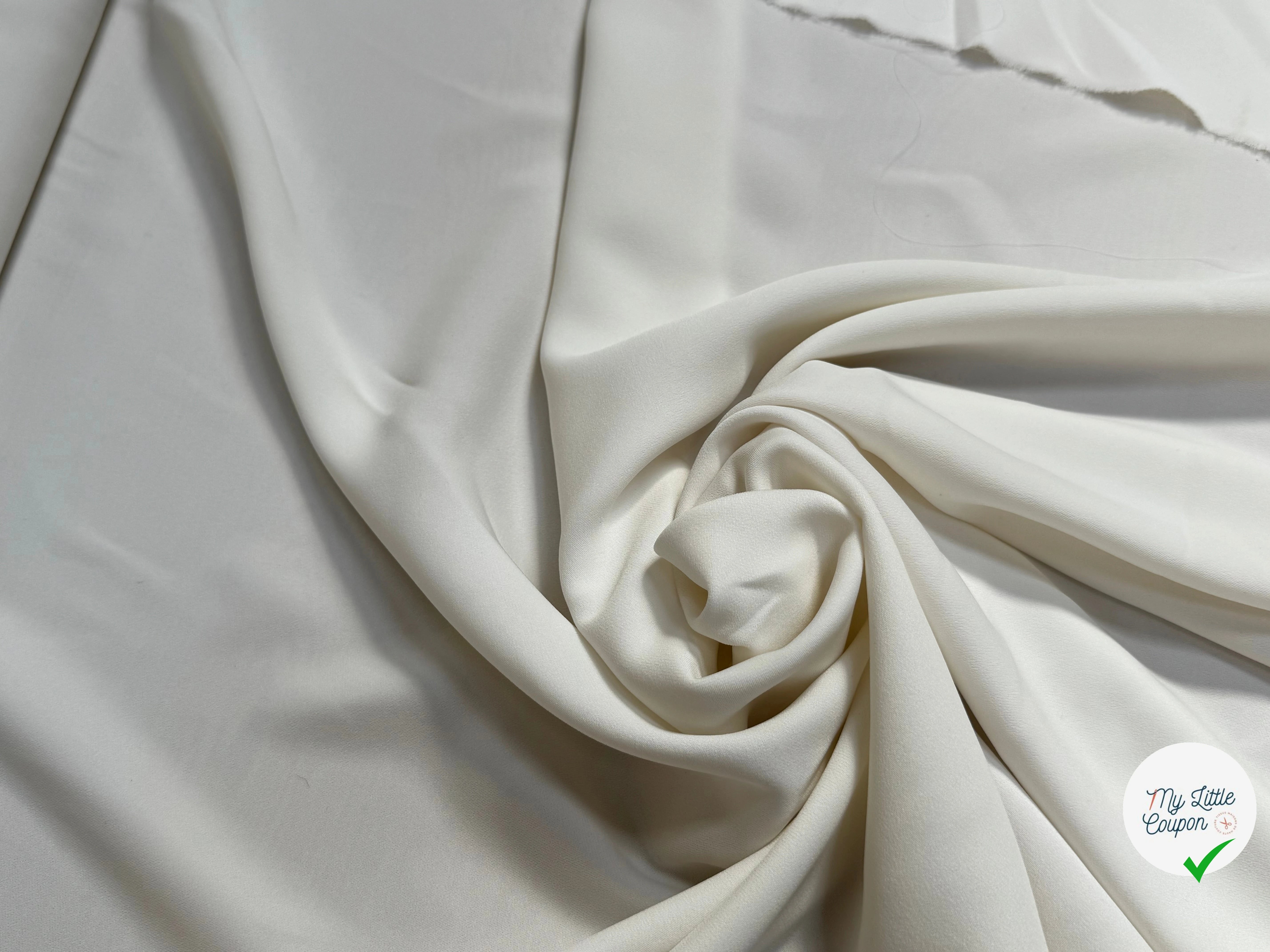 CREPE SEMI-LOURD STRETCH BLANC CASSÉ SUPER TOMBÉ - My Little Coupon
