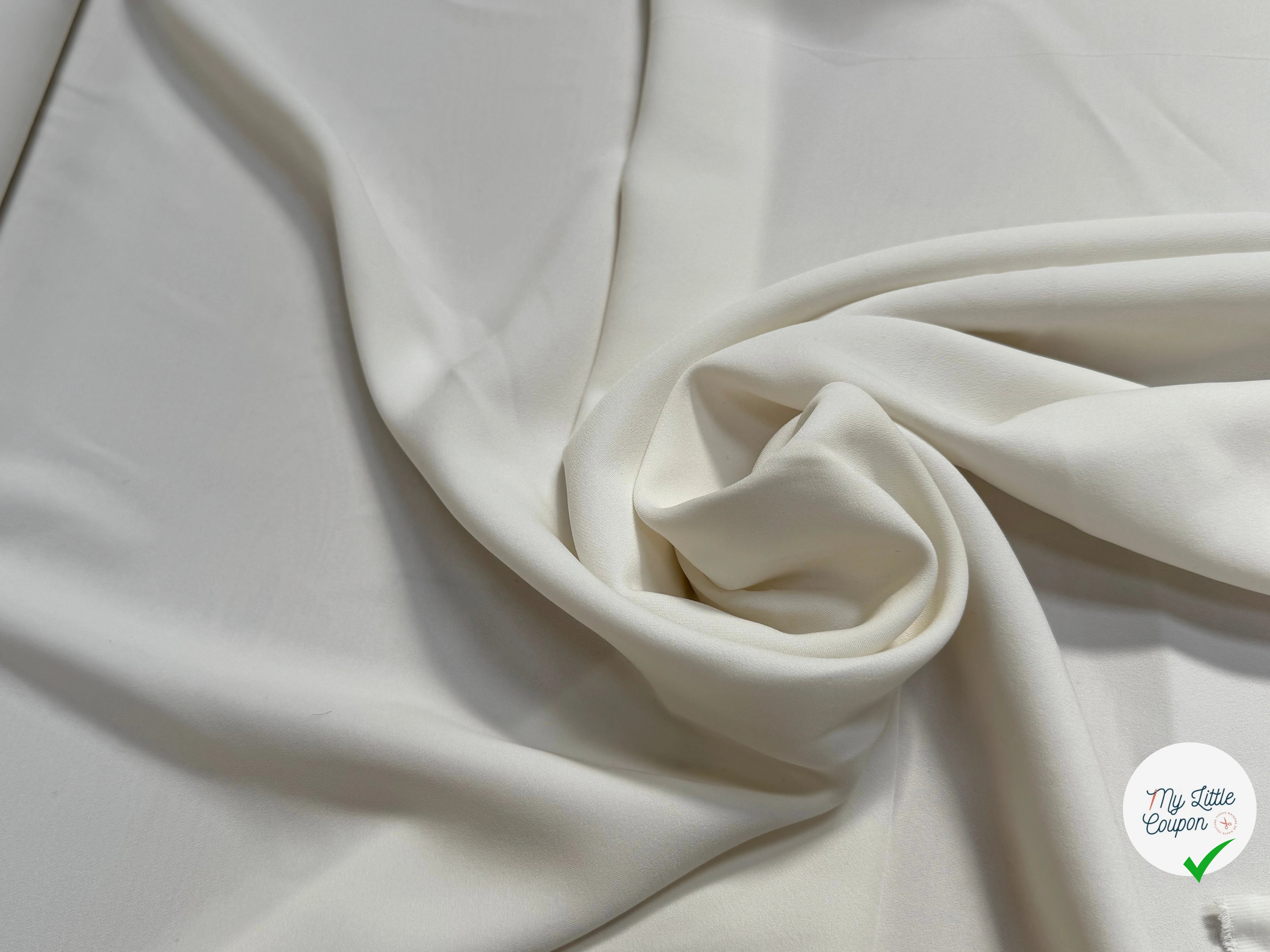 CREPE SEMI-LOURD STRETCH BLANC CASSÉ SUPER TOMBÉ - My Little Coupon