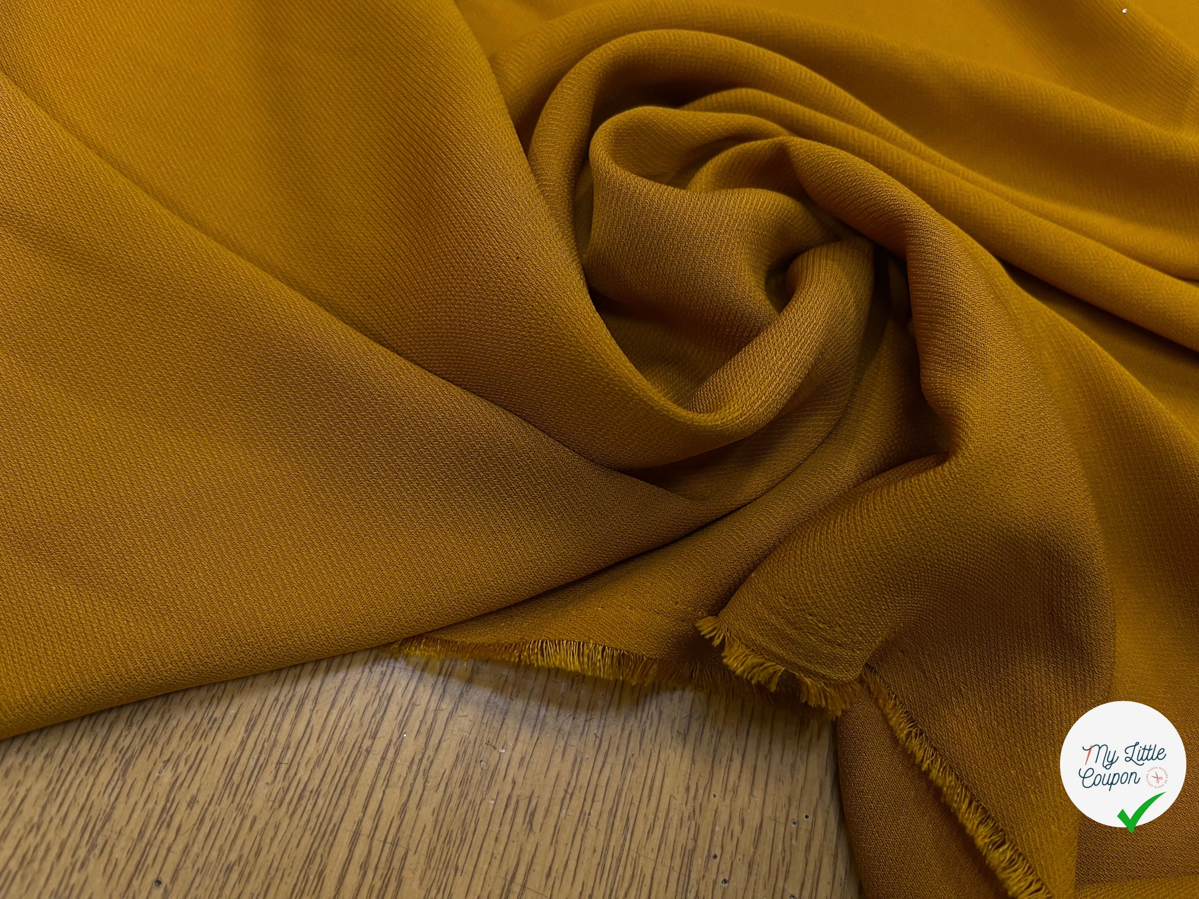 CREPE SERGE JAUNE MOUTARDE SOUPLE - My Little Coupon