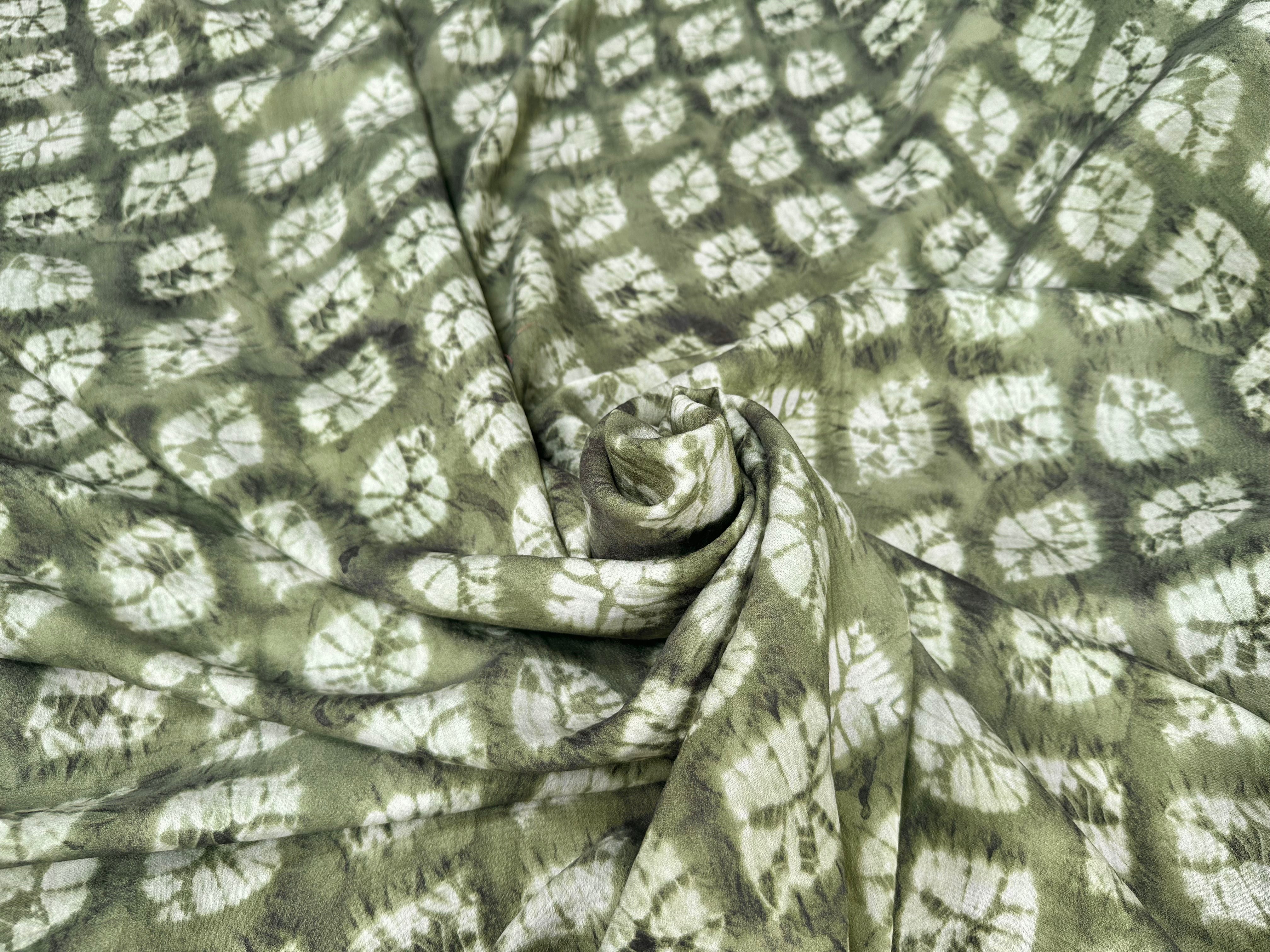 CREPE SHIBORI FOND VERT SUPERBE TENUE - My Little Coupon