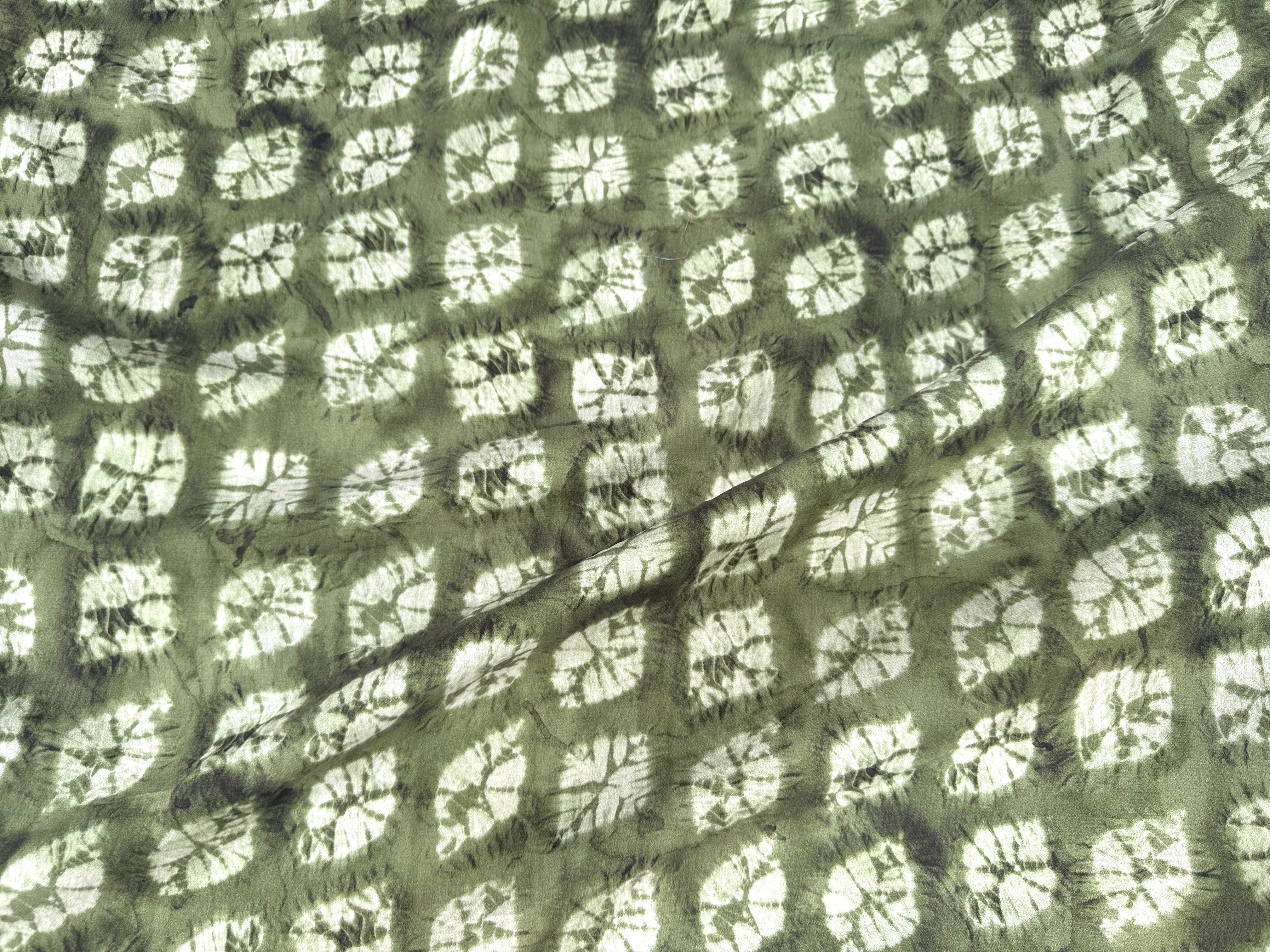 CREPE SHIBORI FOND VERT SUPERBE TENUE - My Little Coupon