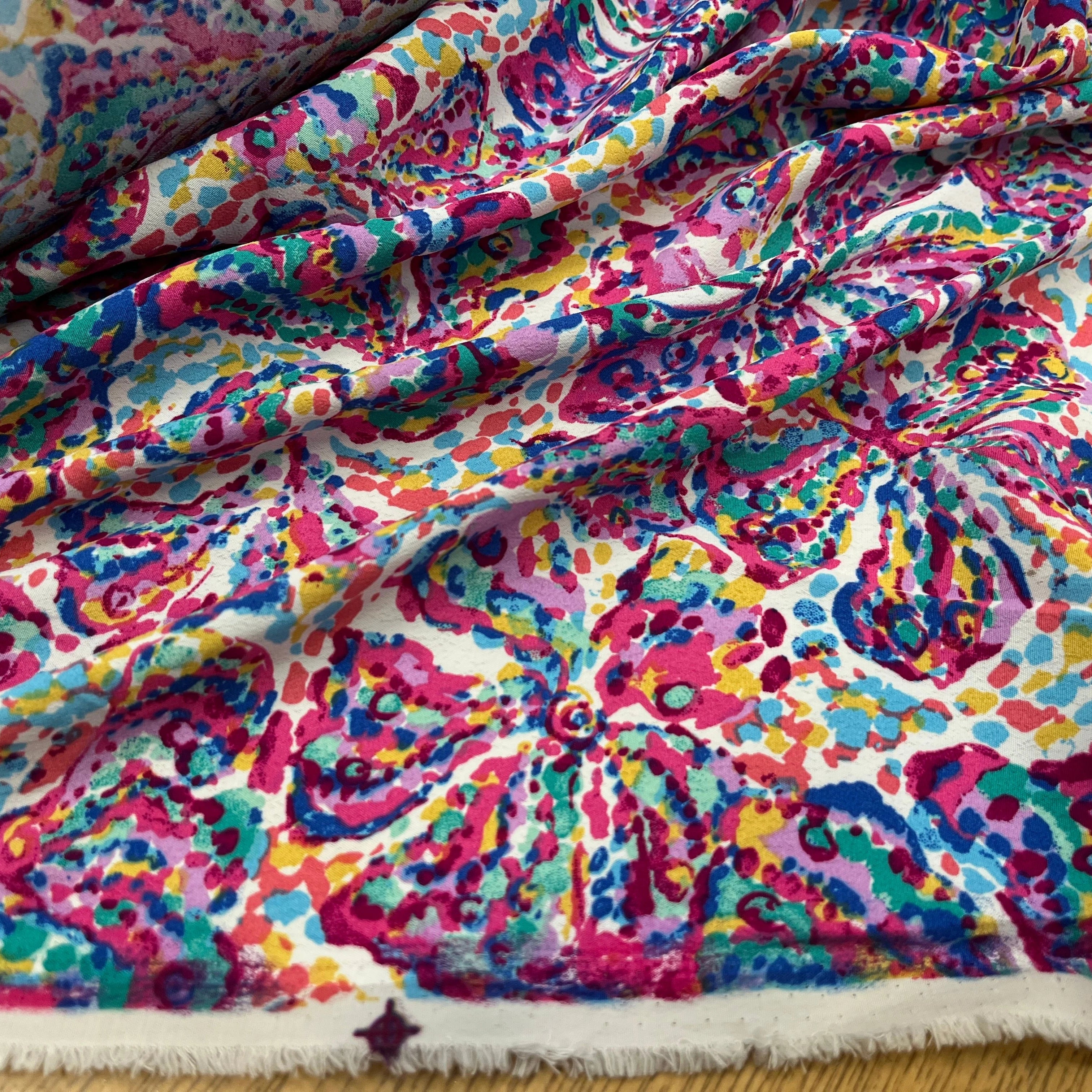 CREPE TIE AND DYE MULTICOLOR FLEUR - My Little Coupon