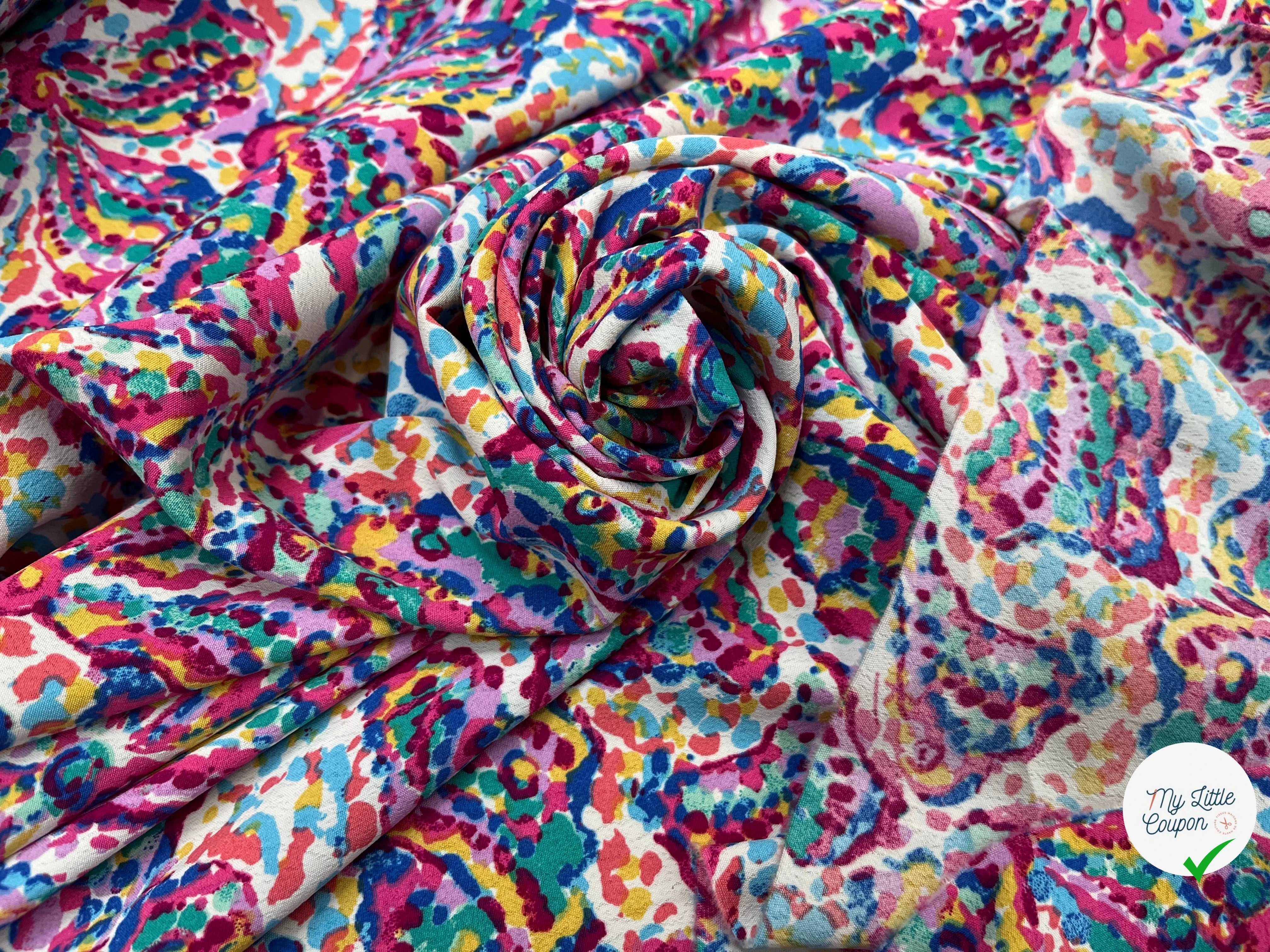 CREPE TIE AND DYE MULTICOLOR FLEUR - My Little Coupon