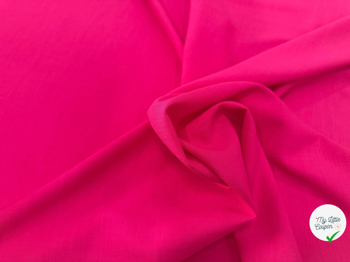 CRÊPE VISCOSE 36% POLYESTER STRETCH ROSE - My Little Coupon