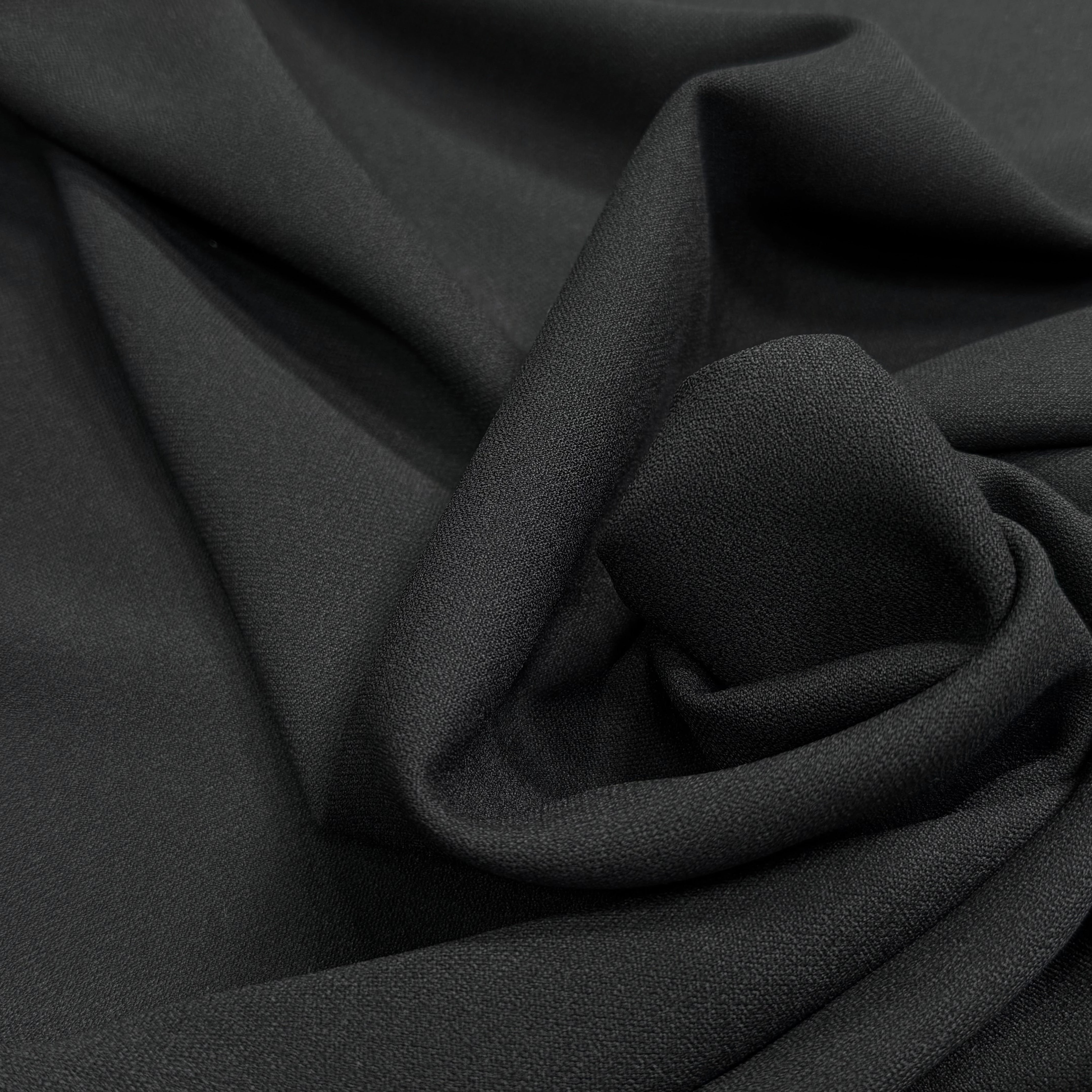 CREPE VISCOSE ACETATE STRETCH SÉMI-LOURD NOIR 50% VISCOSE 4% ÉLASTHANNE - My Little Coupon