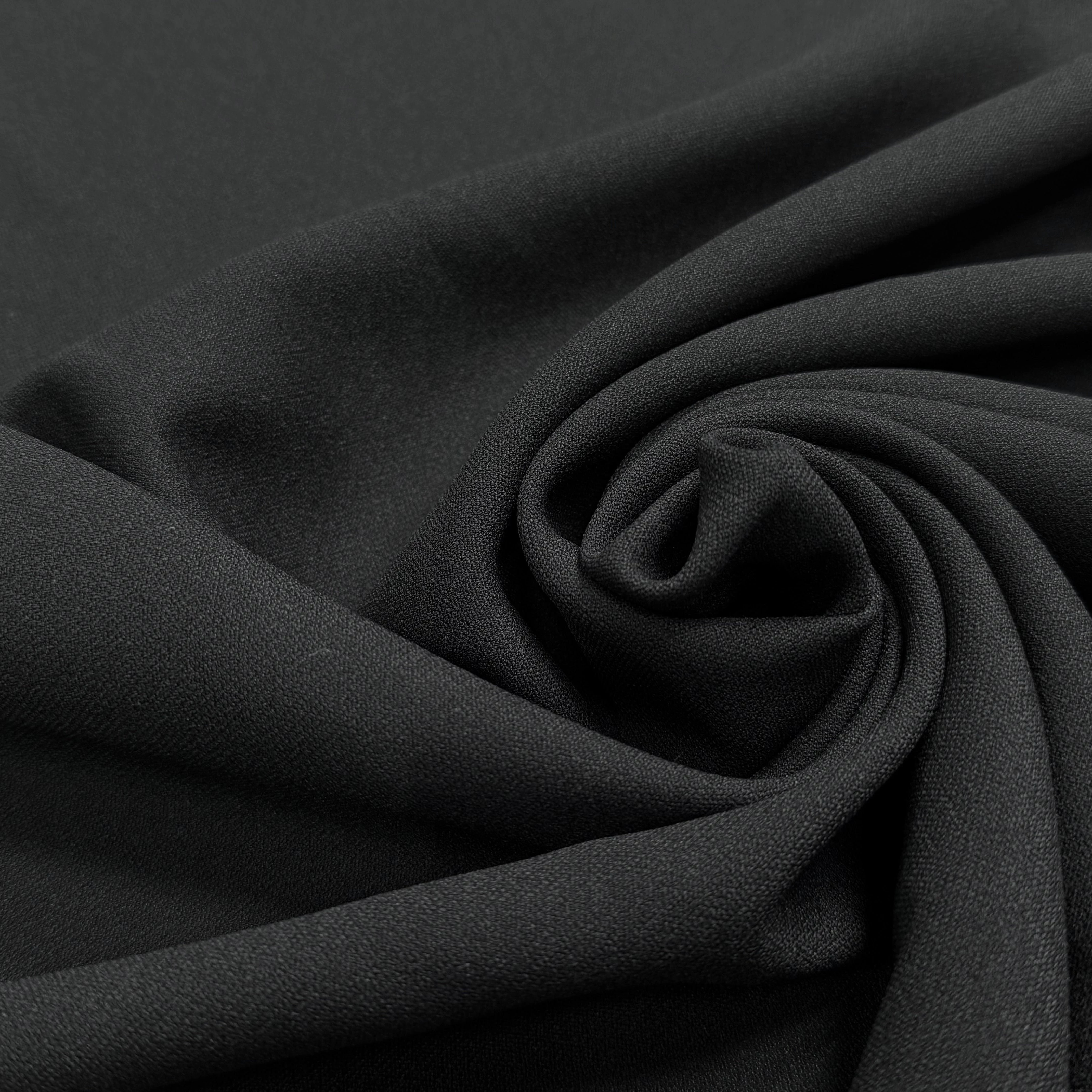 CREPE VISCOSE ACETATE STRETCH SÉMI-LOURD NOIR 50% VISCOSE 4% ÉLASTHANNE - My Little Coupon