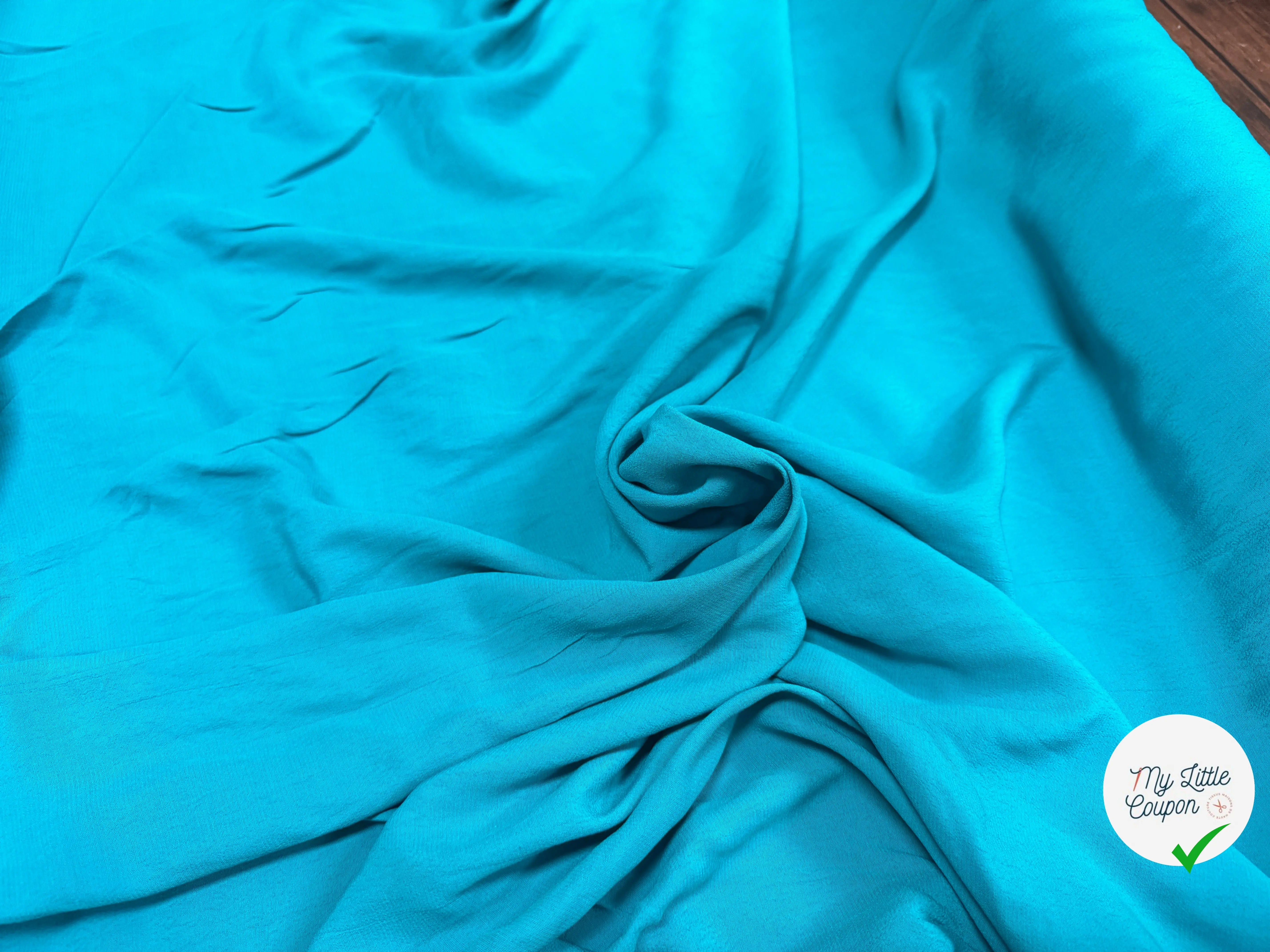 CREPE VISCOSE BLEU CANARD - My Little Coupon