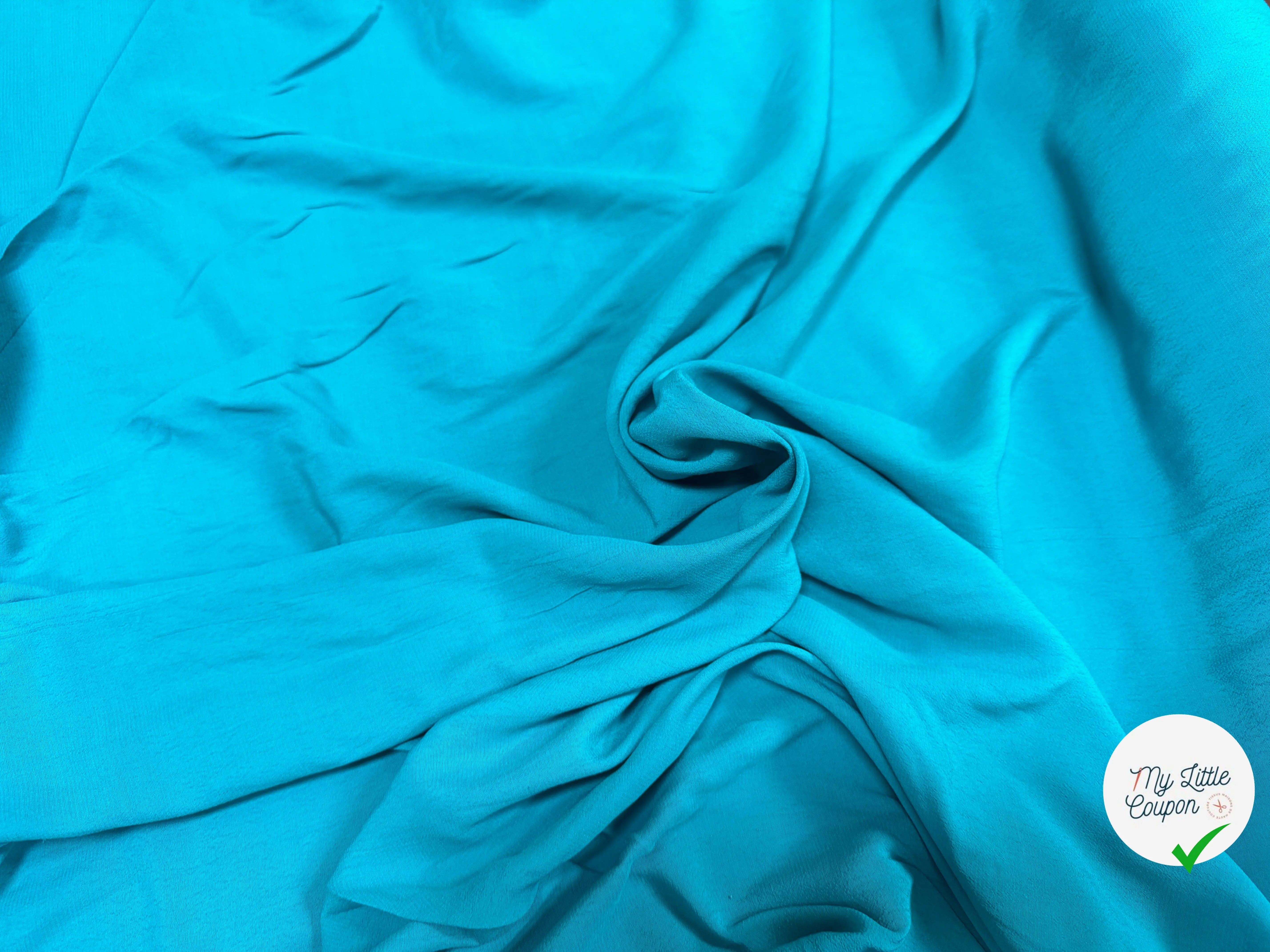 CREPE VISCOSE BLEU CANARD - My Little Coupon