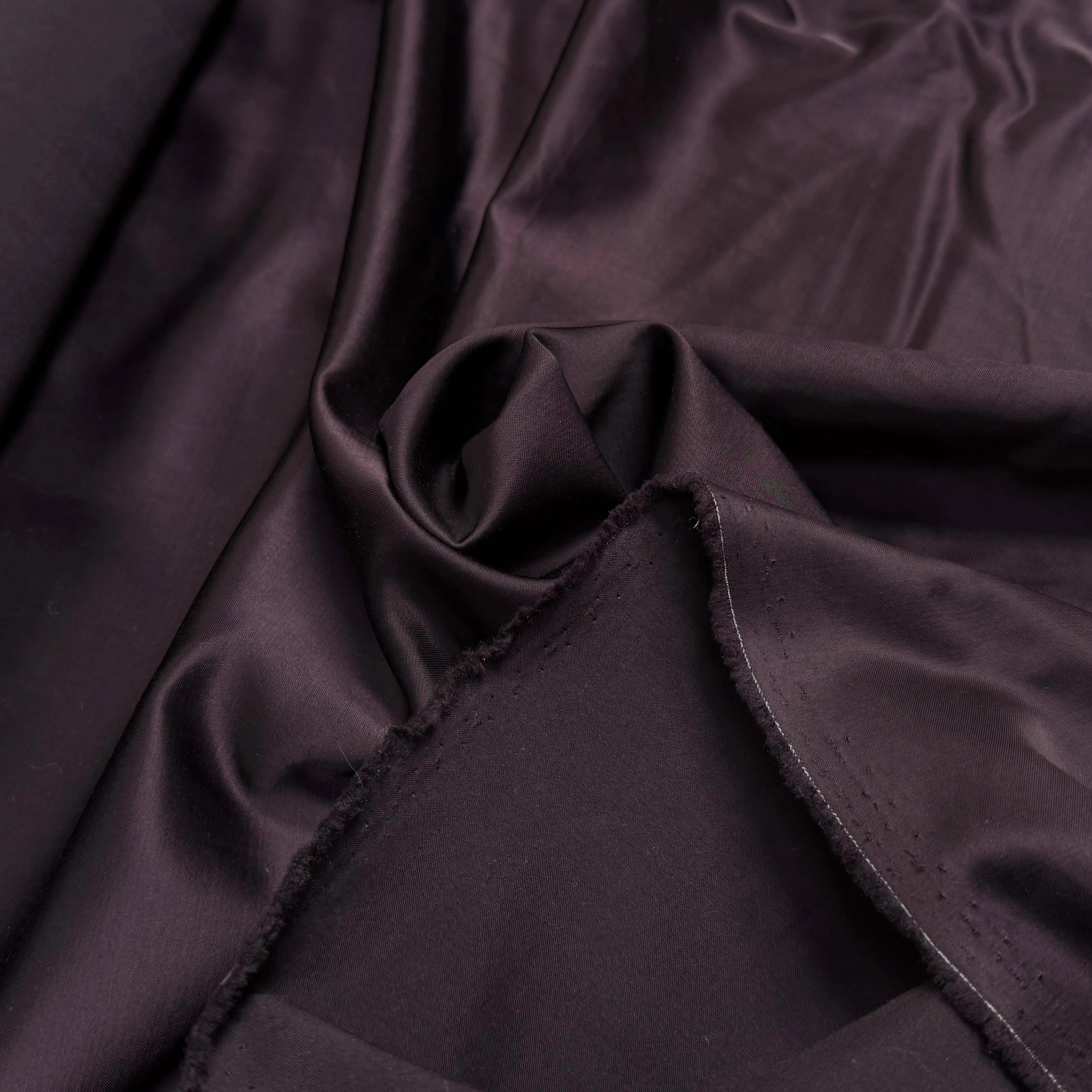 CREPE VISCOSE ENVERS SATIN 8% SOIE BEAU TOMBÉ CHOCO BORDEAUX - My Little Coupon