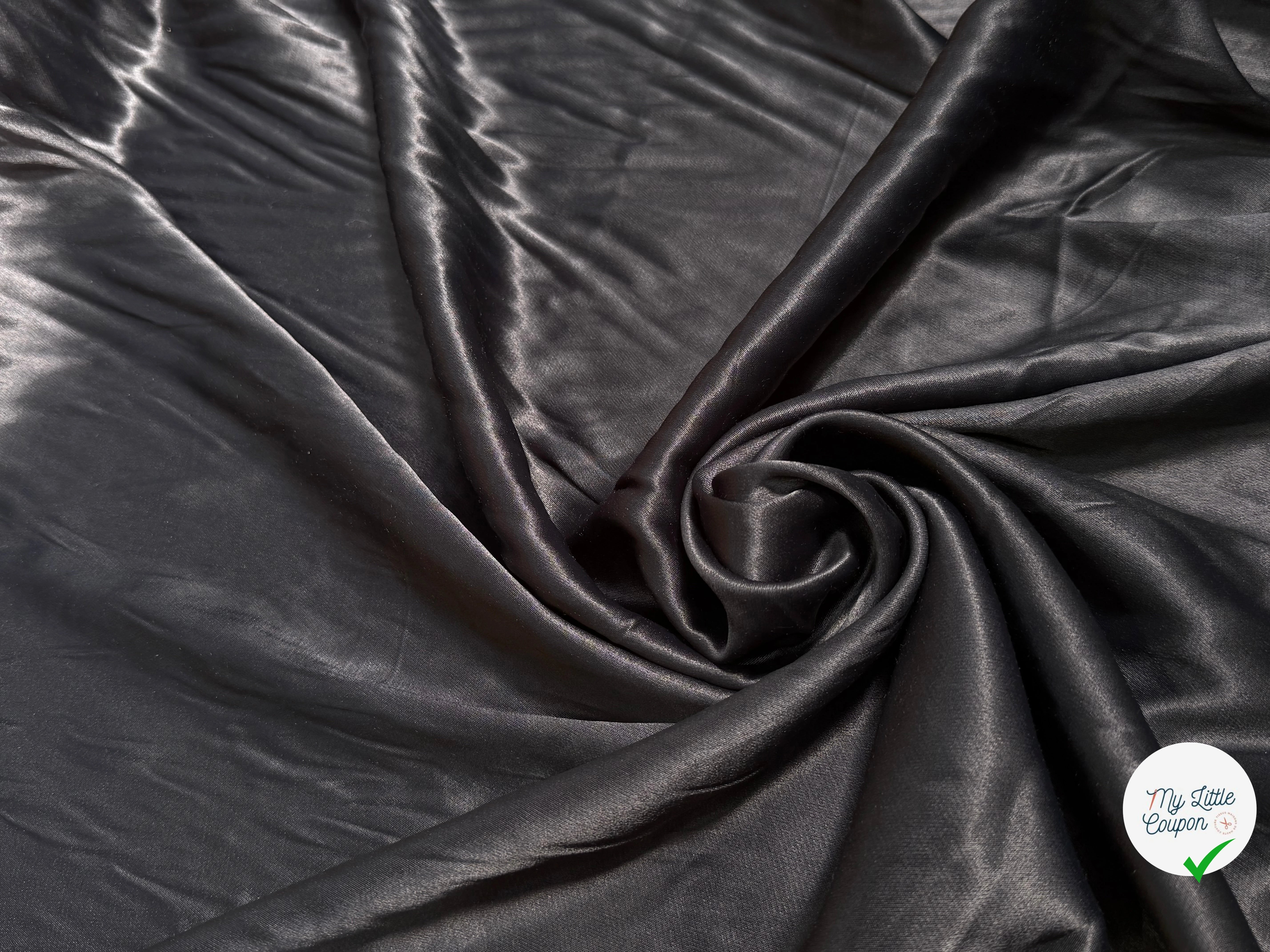 CREPE VISCOSE ENVERS SATIN NOIR BEAU TOMBÉ - My Little Coupon