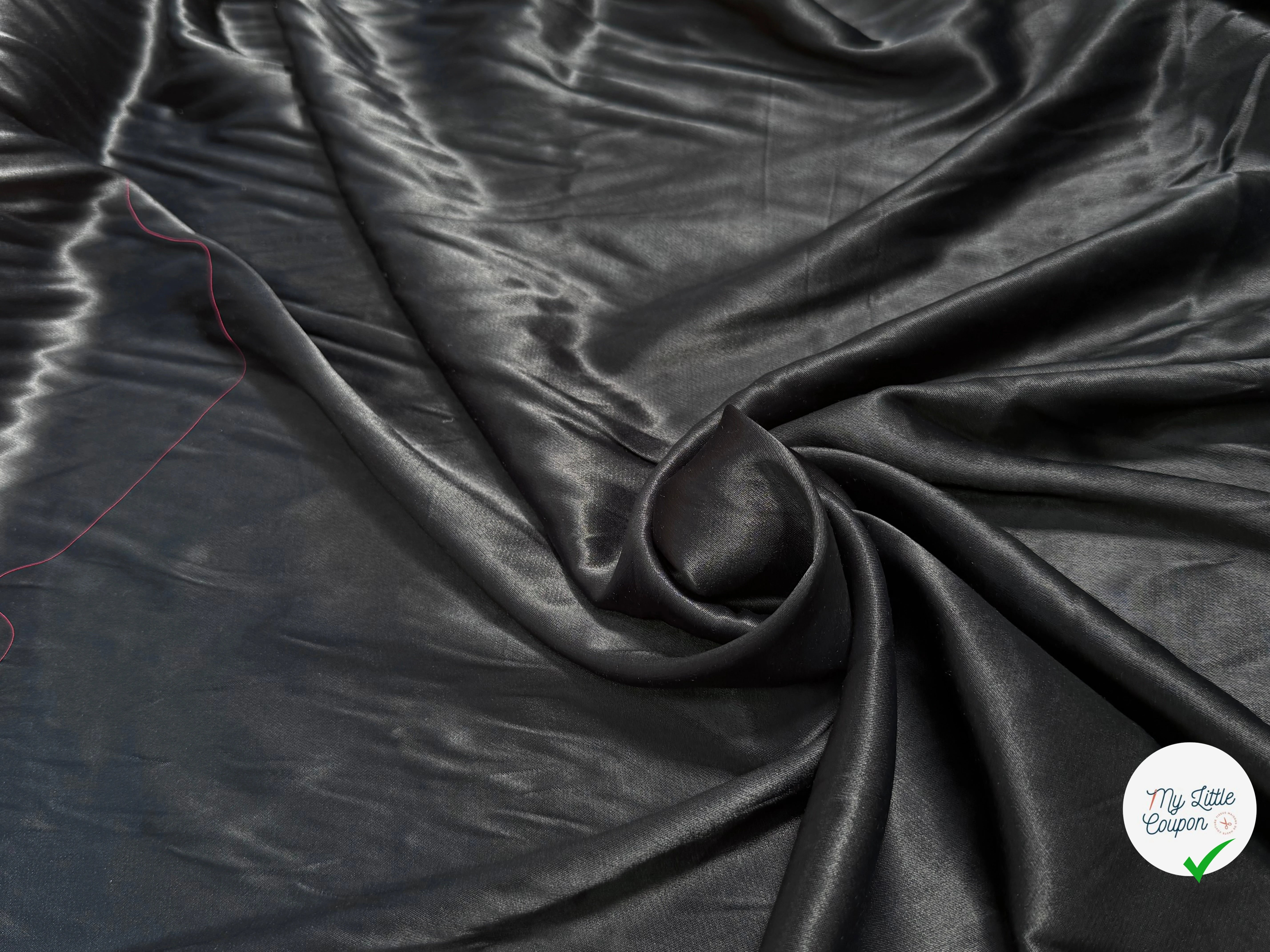 CREPE VISCOSE ENVERS SATIN NOIR BEAU TOMBÉ - My Little Coupon