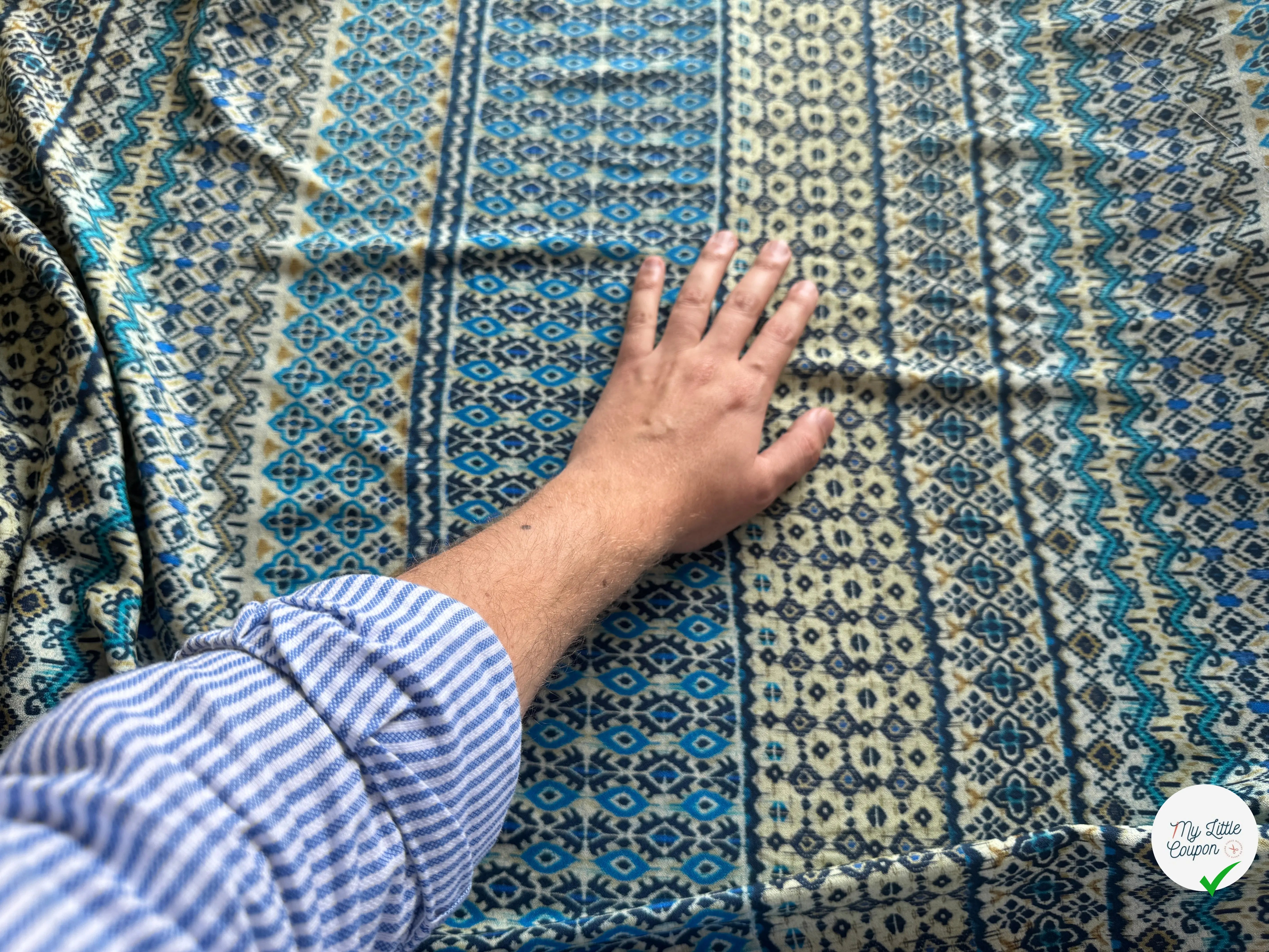 CRÊPE VISCOSE ETNIK DIVERS BLEU - My Little Coupon