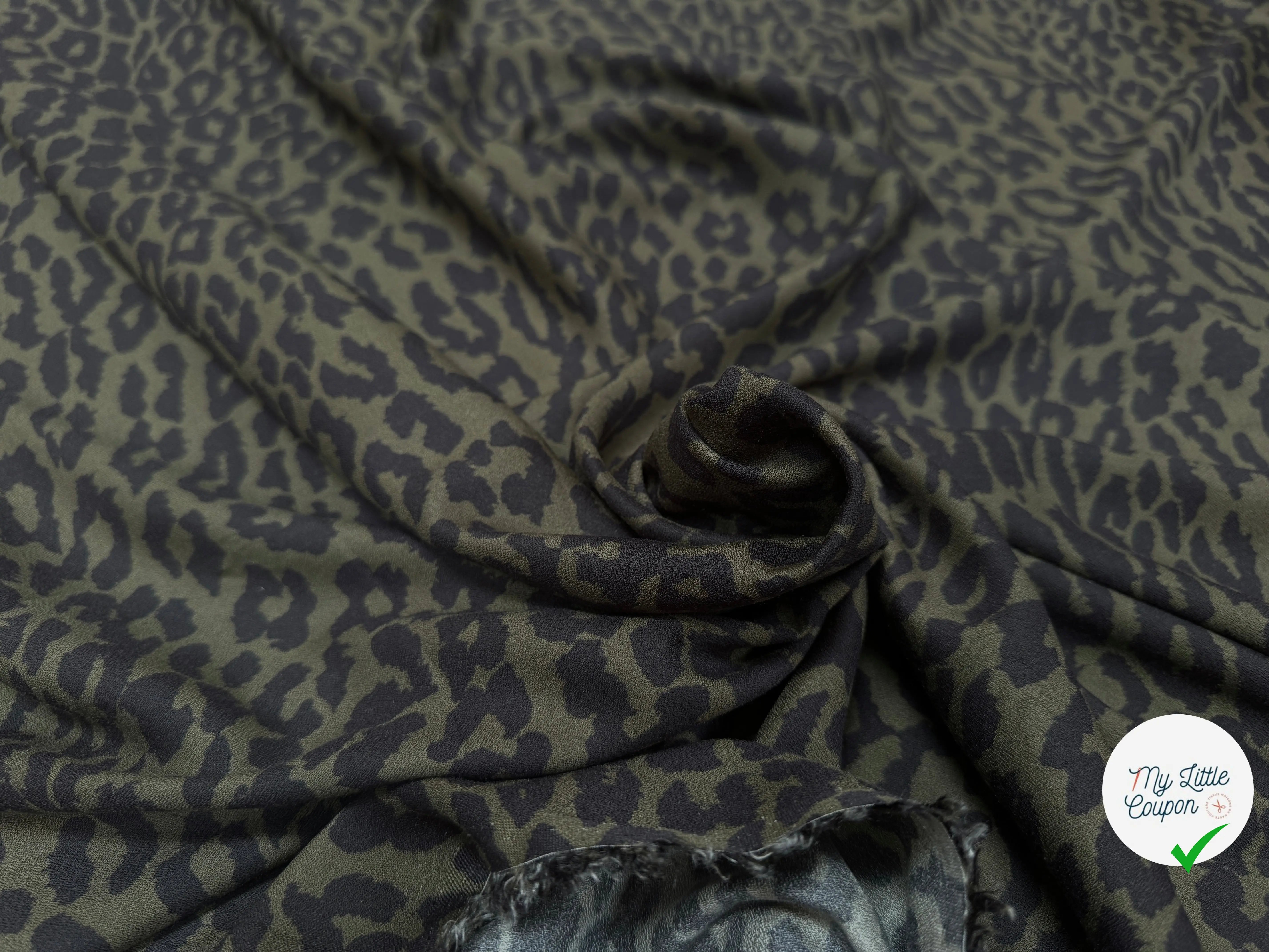 CRÊPE VISCOSE FALL PANTHER KAKI - My Little Coupon
