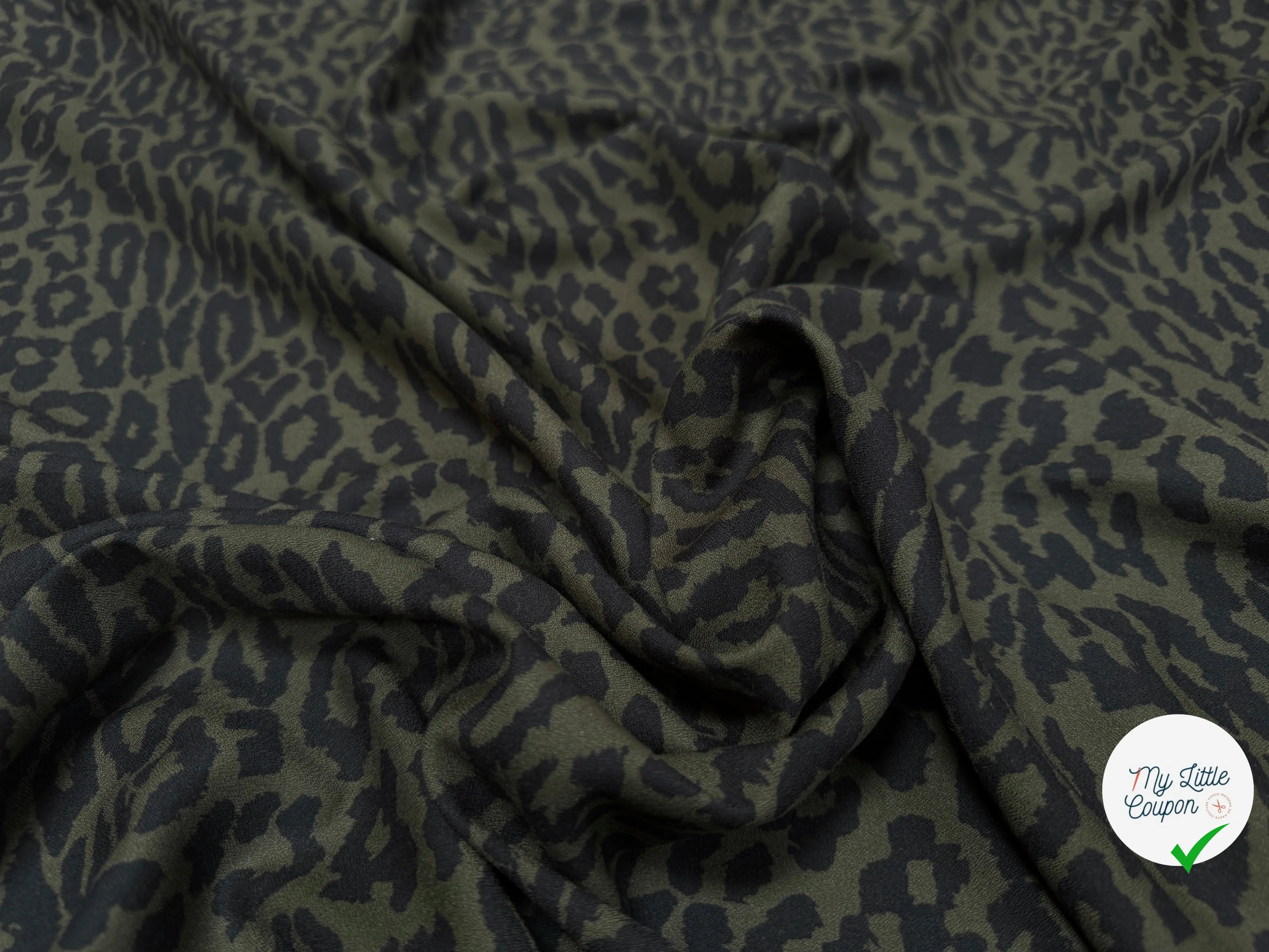 CRÊPE VISCOSE FALL PANTHER KAKI - My Little Coupon