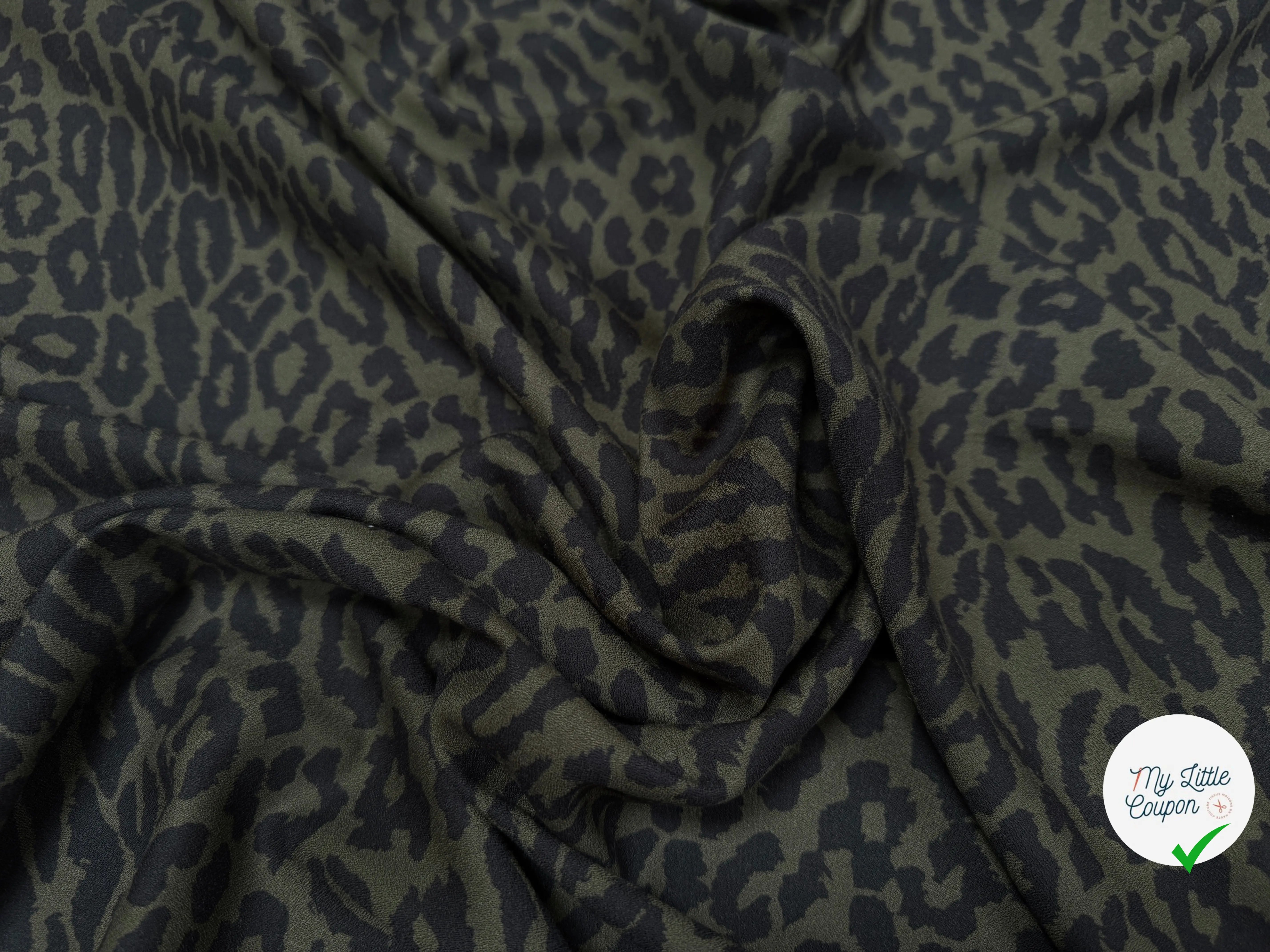 CRÊPE VISCOSE FALL PANTHER KAKI - My Little Coupon