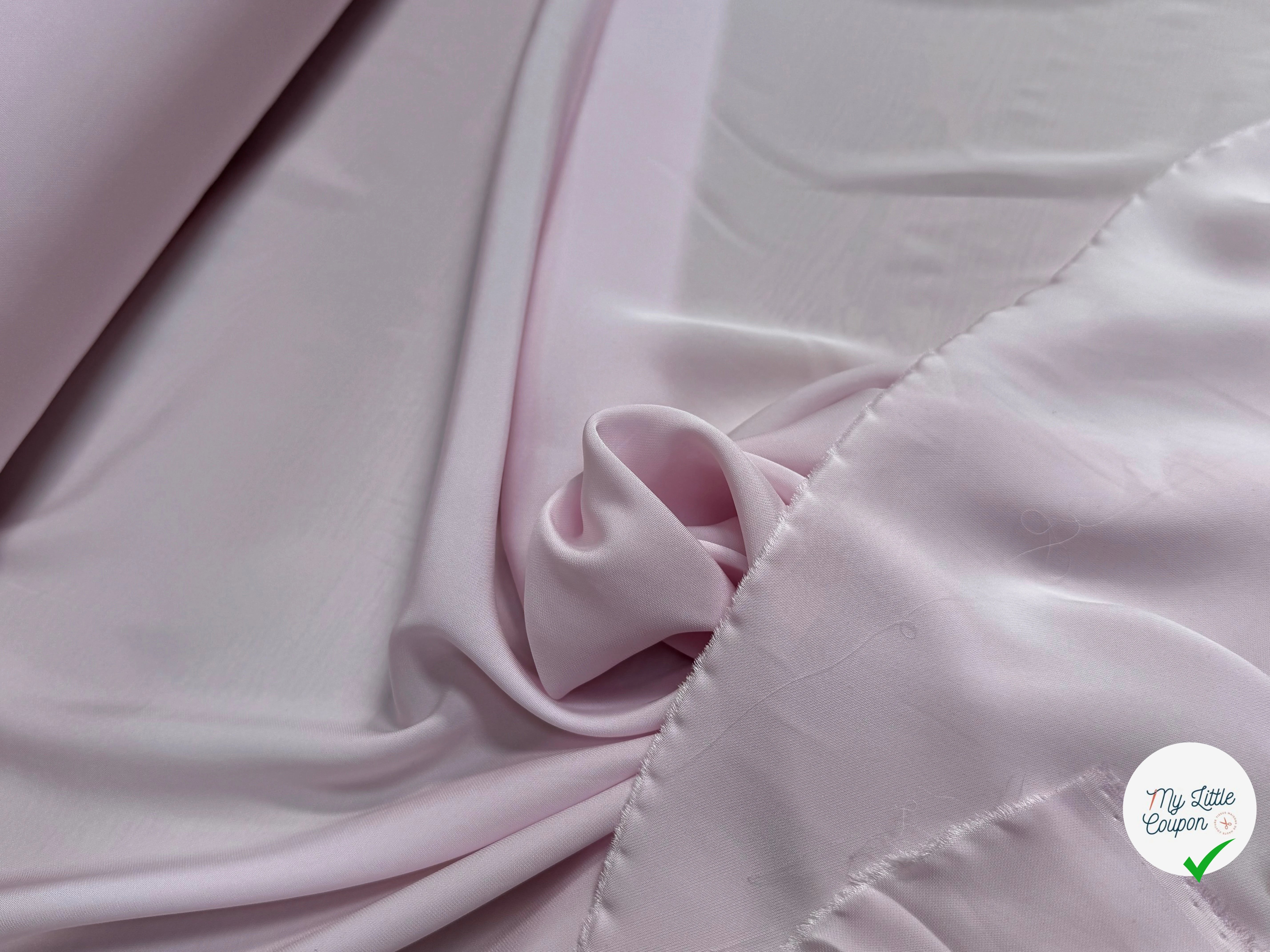 CREPE VISCOSE FLUIDE ASPECT PEACHSKIN 18% SOIE LIGHT PINK - My Little Coupon