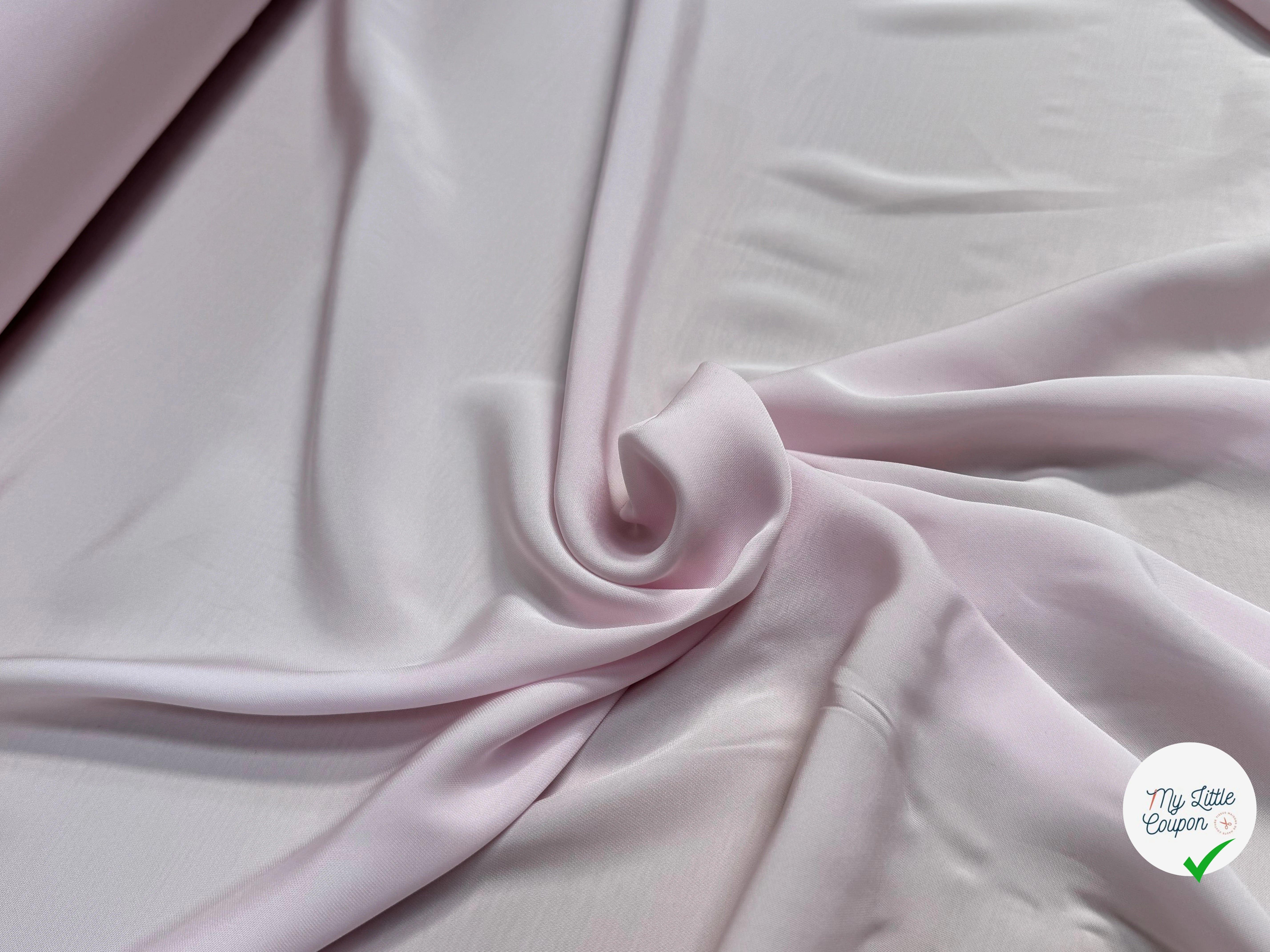 CREPE VISCOSE FLUIDE ASPECT PEACHSKIN 18% SOIE LIGHT PINK - My Little Coupon