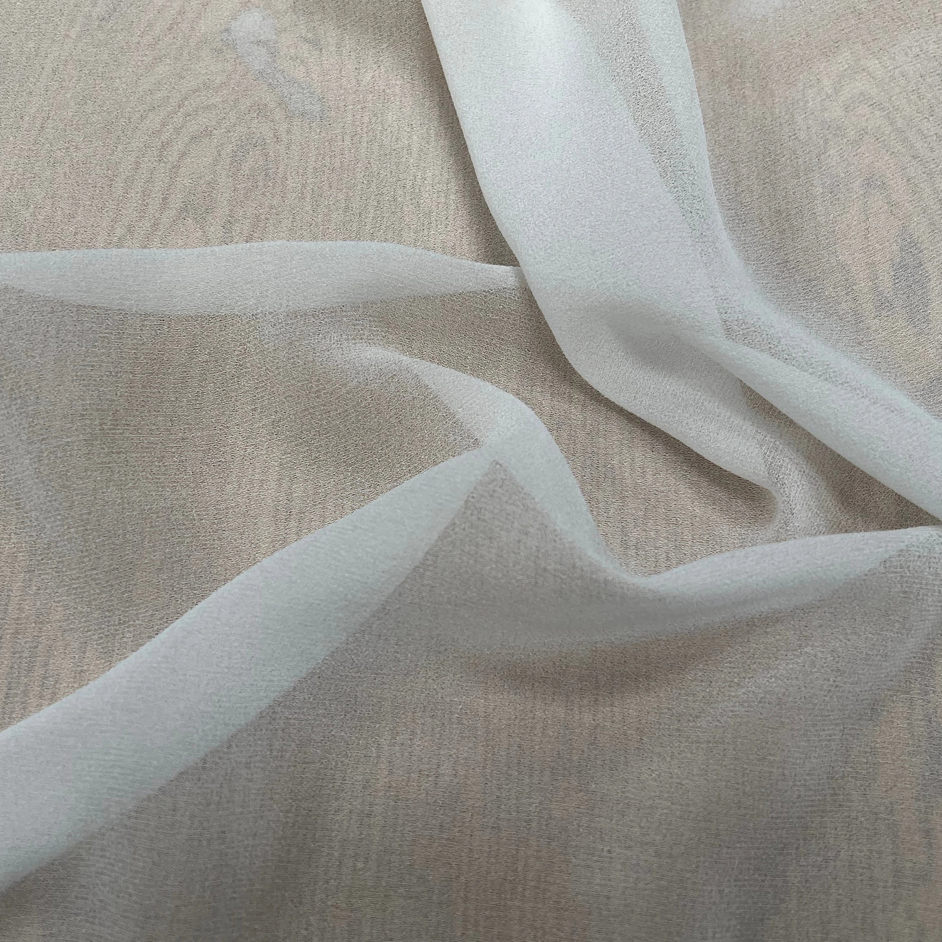 CREPE VISCOSE FLUIDE AVEC 20% SOIE BLANC LÉGÈREMENT CASSÉ - My Little Coupon