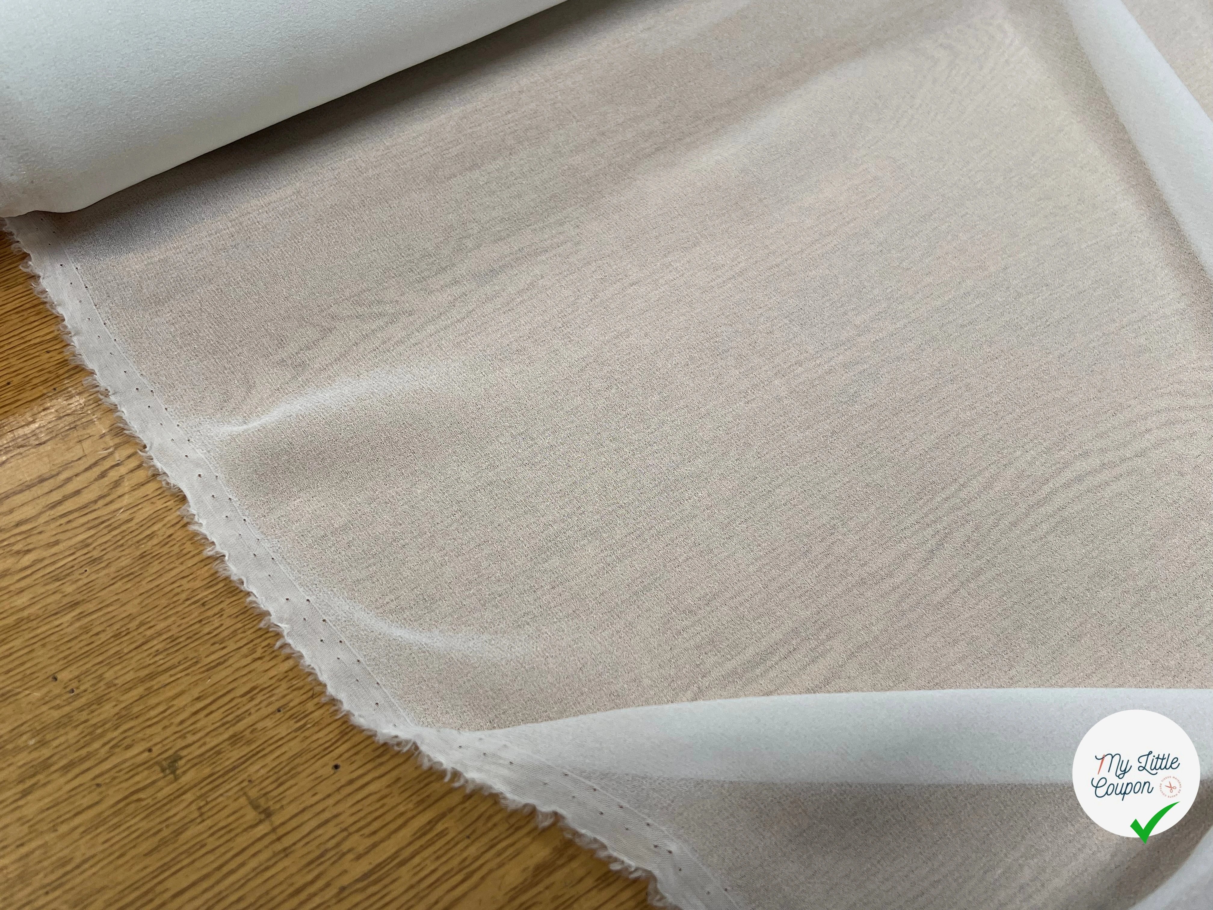 CREPE VISCOSE FLUIDE AVEC 20% SOIE BLANC LÉGÈREMENT CASSÉ - My Little Coupon